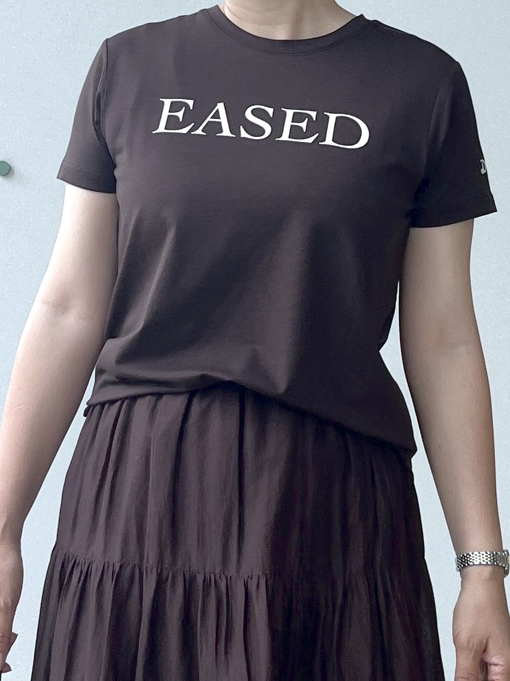 Soeさんの「DRESSTERIOR｜【立体ロゴ】フロッキーロゴプリントTシャツ」を使ったコーディネート