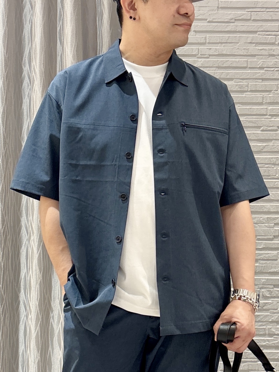 Pーyamaさんの「THE SHOP TK｜【吸水速乾／接触冷感／防シワ／マシンウォッシャブル】ハイドロクール 半袖シャツ」を使ったコーディネート