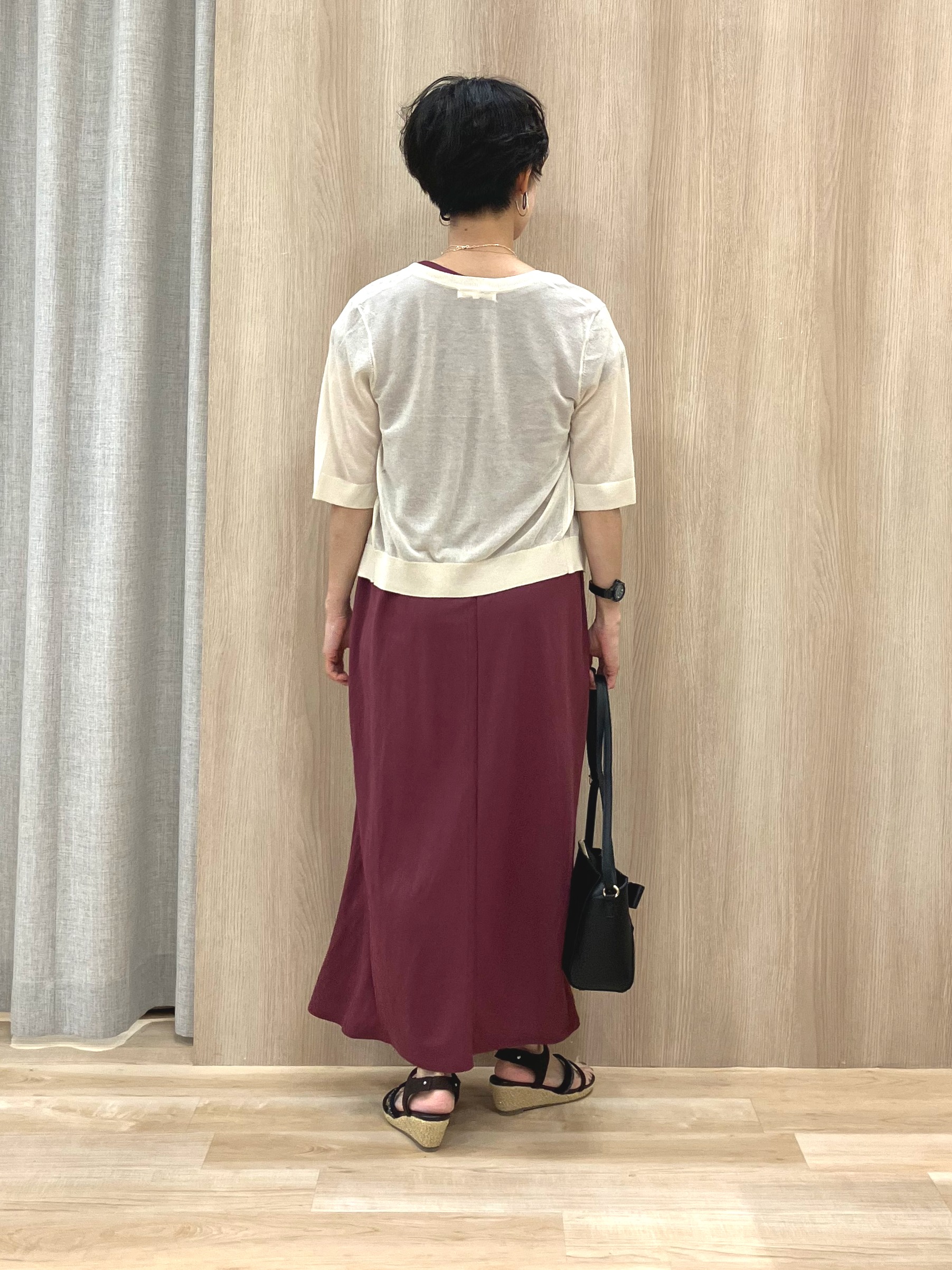 Keiさんの「grove｜【低身長さんも選べる着丈】モクロディフレンチワンピース」を使ったコーディネート