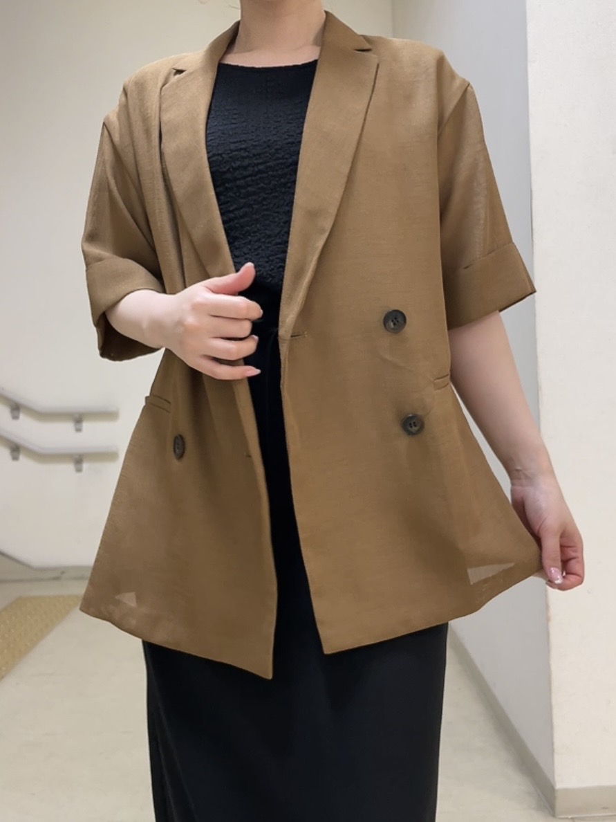 watanabeさんの「UNTITLED｜【洗える／メッシュ素材／SETUP可能】半袖シアージャケット」を使ったコーディネート