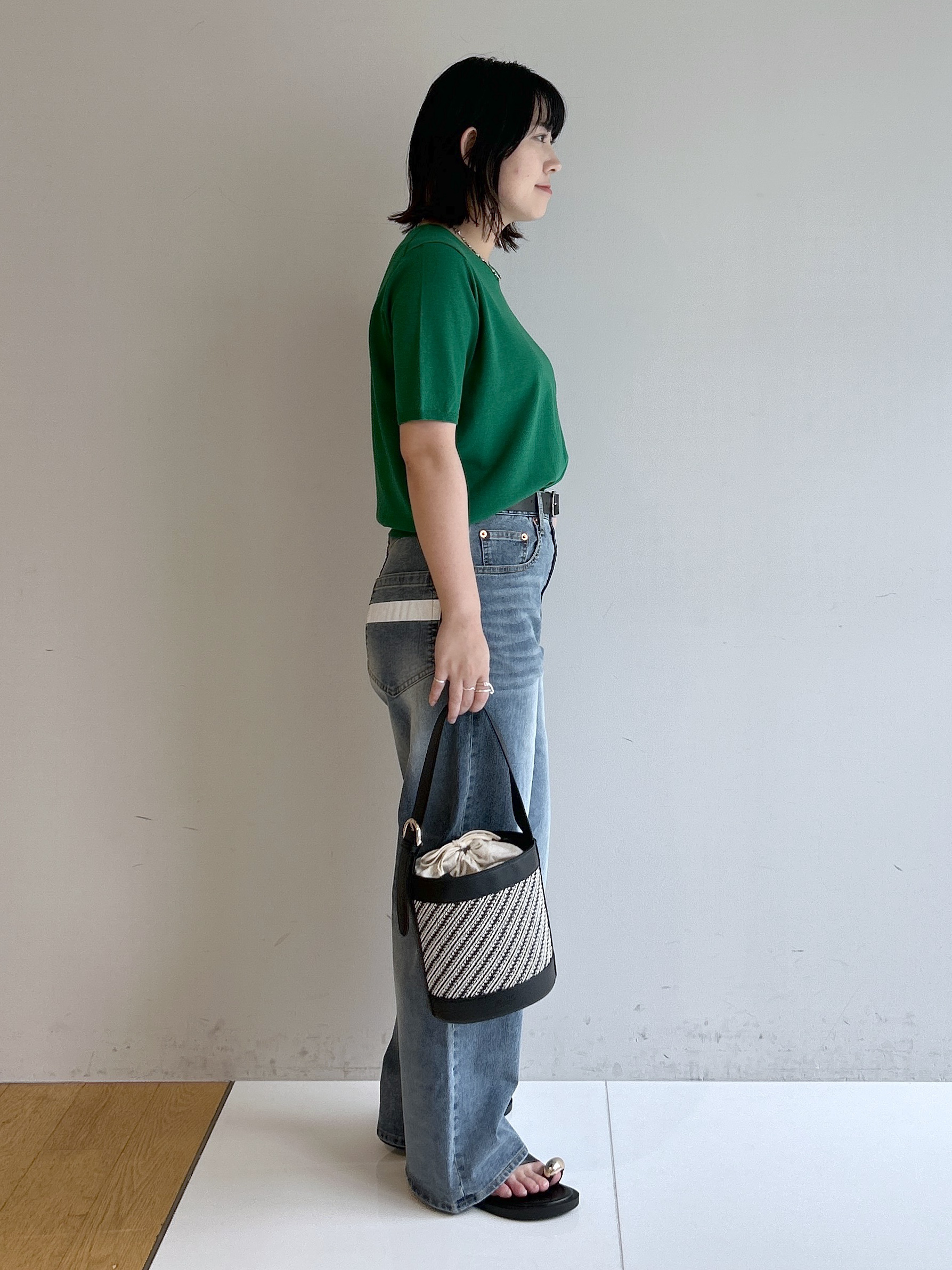 Hirokaさんの「Dessin｜【9色展開/接触冷感/UVカット】ドライタッチサマーニットT」を使ったコーディネート
