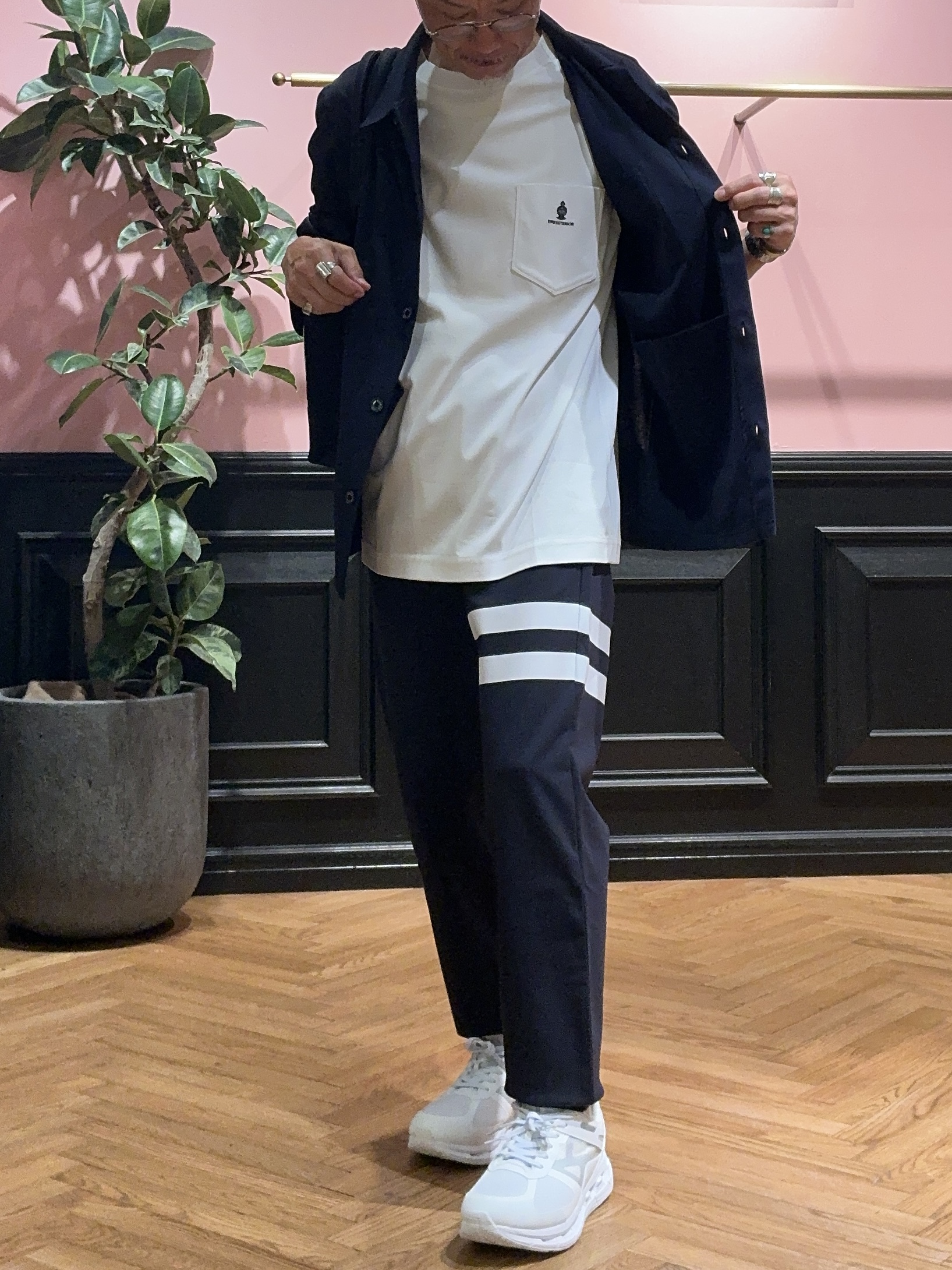 torigoeさんの「DRESSTERIOR｜【接触冷感/UVカット/抗菌防臭/しわ防止】クールデオドラント ジャージシャツ」を使ったコーディネート