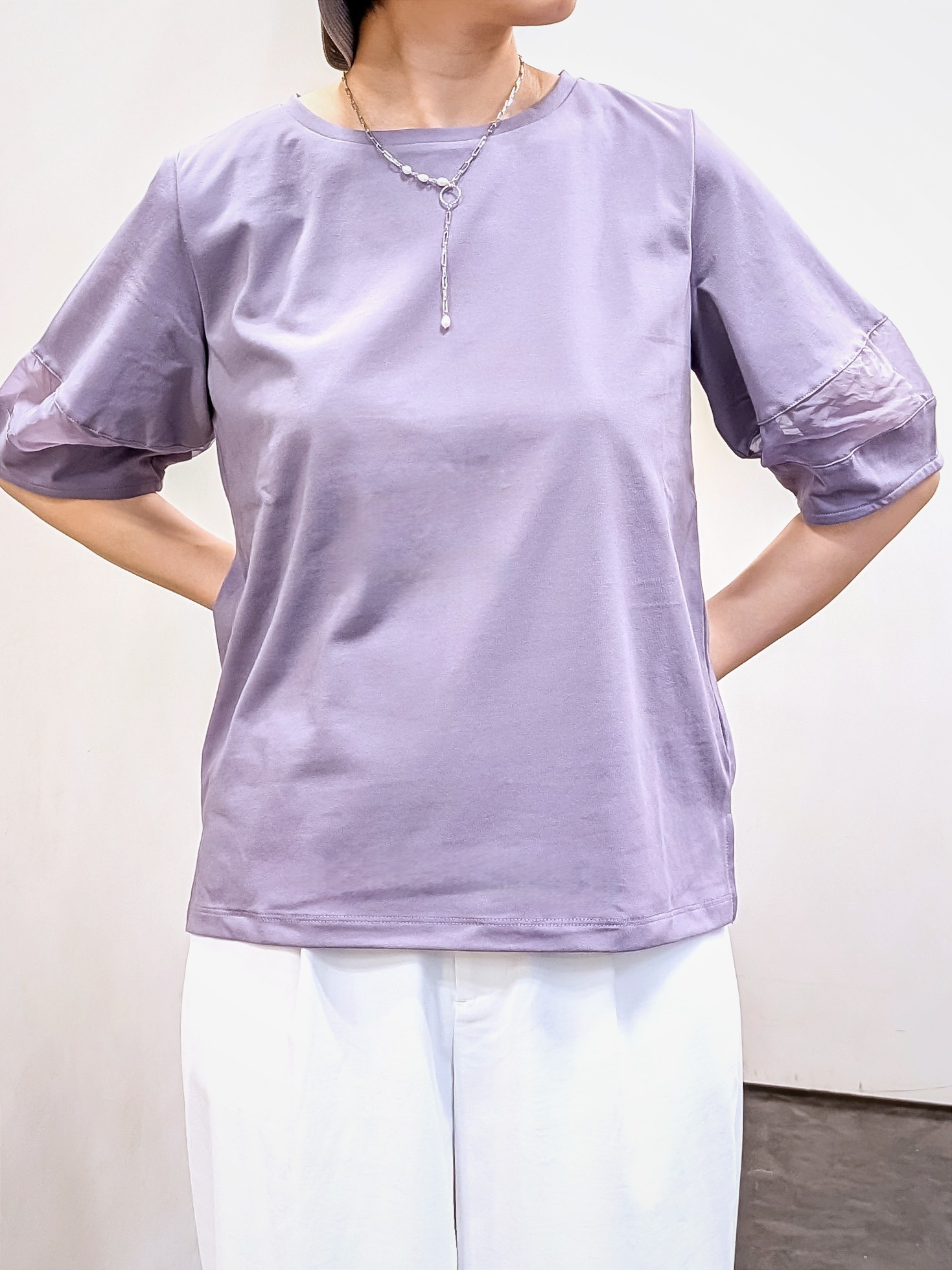 やまちゃんさんの「grove｜【吸水速乾・UVカット・接触冷感】シアードッキングランタンスリーブTシャツ」を使ったコーディネート