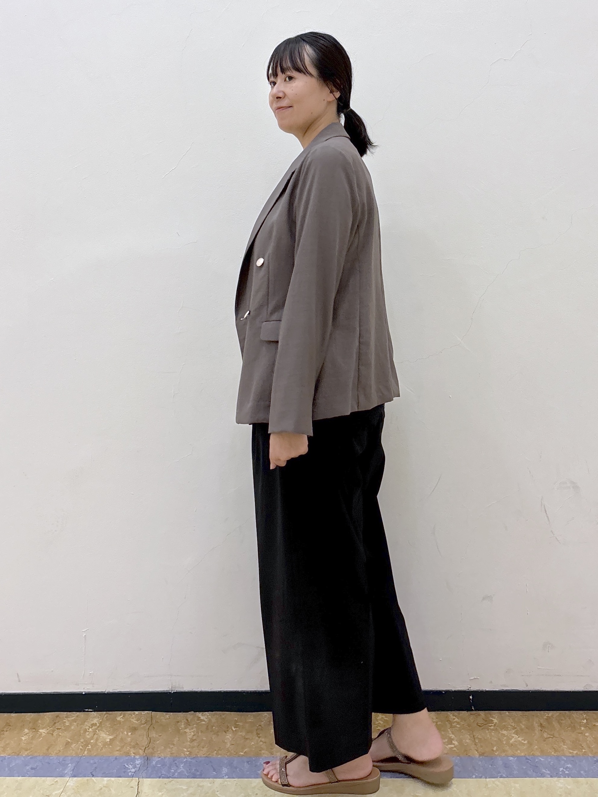 akariさんの「index｜《再入荷》ダブルブレストテーラードジャケット【接触冷感／吸水速乾／イージーアイロン／防シワ／洗濯機O」を使ったコーディネート