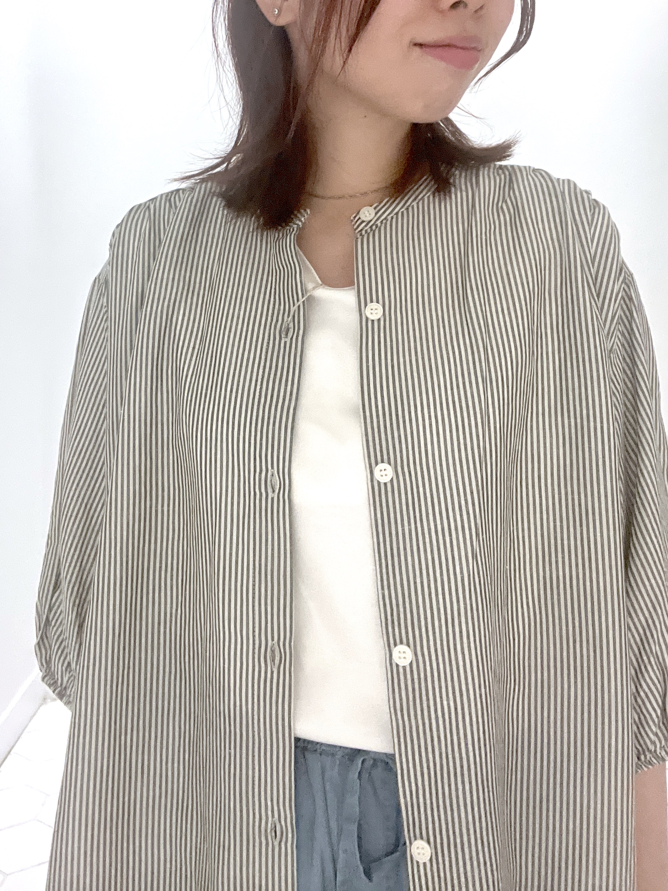 Makinoさんの「Dessin｜【洗える】リネン混シャツワンピース」を使ったコーディネート