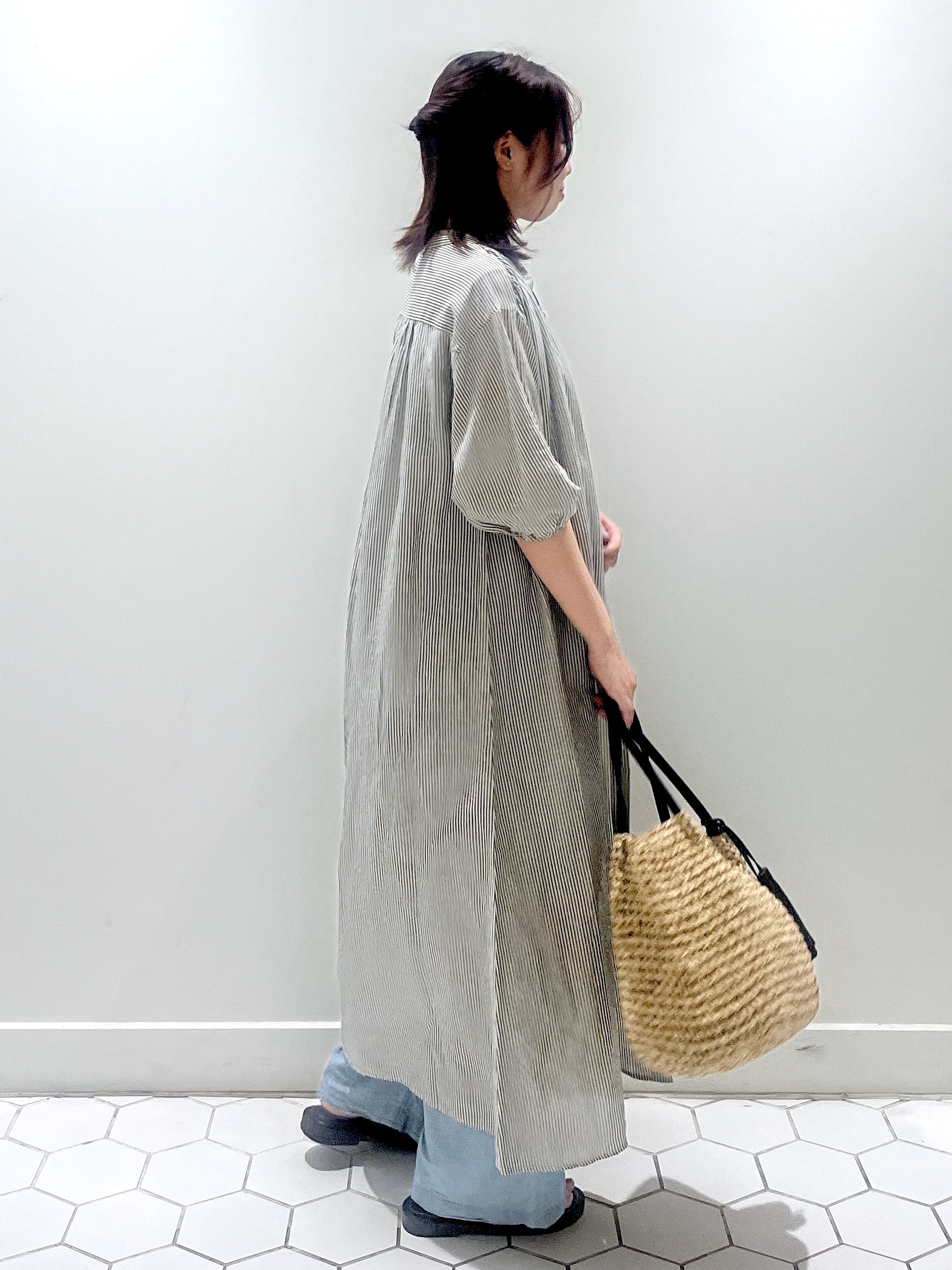 Makinoさんの「Dessin｜【洗える】リネン混シャツワンピース」を使ったコーディネート
