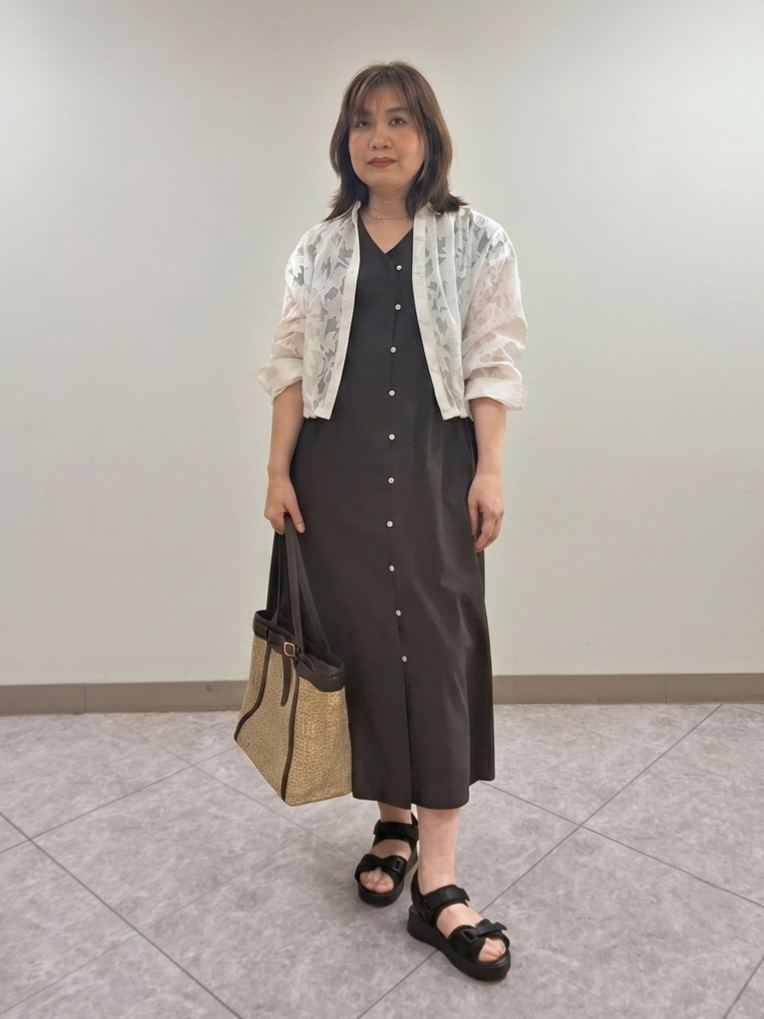 S.xuliさんの「Reflect｜【選べる2柄／セットアップ可】シャツ衿シアーブラウス」を使ったコーディネート