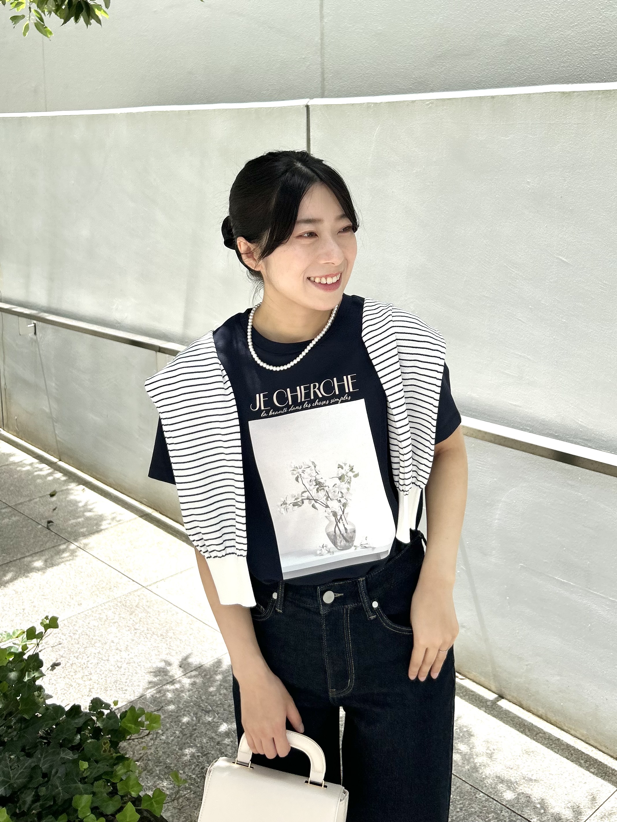 RINAさんの「index｜【遮熱／UVケア】外気の熱を感じにくい！クルーネックカーディガン《洗濯機OK／抗ピリング／6col》」を使ったコーディネート