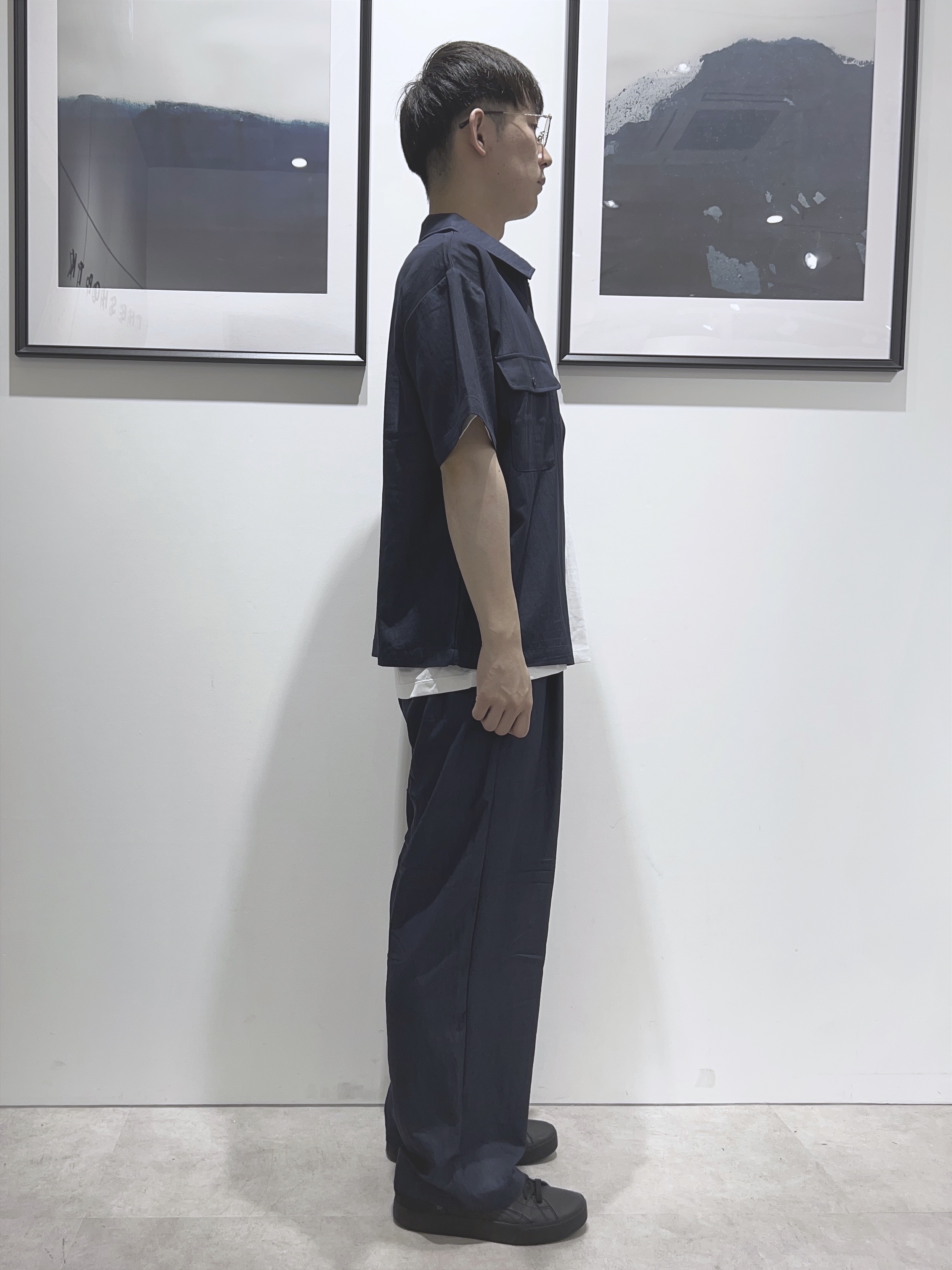 。さんの「THE SHOP TK｜【セットアップ可／洗濯機OK】アソート ジップ半袖シャツ」を使ったコーディネート