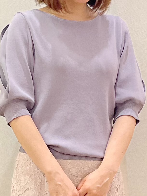 kcさんの「OPAQUE.CLIP｜【接触冷感】クールタッチラップスリーブニット《UVケア／洗濯機OK／XS～3L／9col》」を使ったコーディネート