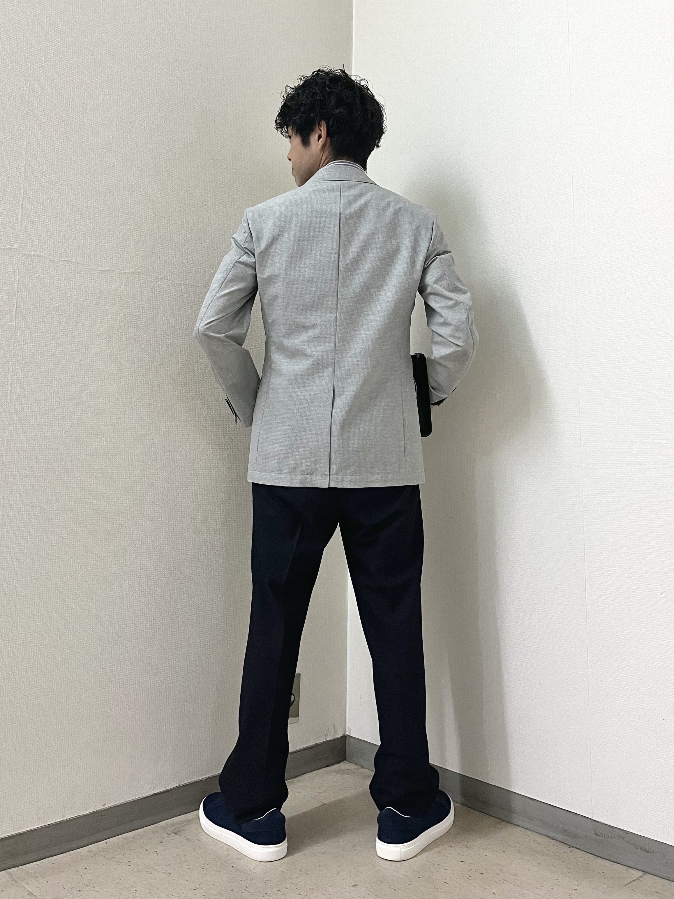 URAさんの「TAKEO KIKUCHI｜【抗菌防臭】COOL DOTS（R）ドビープリント ジャケット」を使ったコーディネート