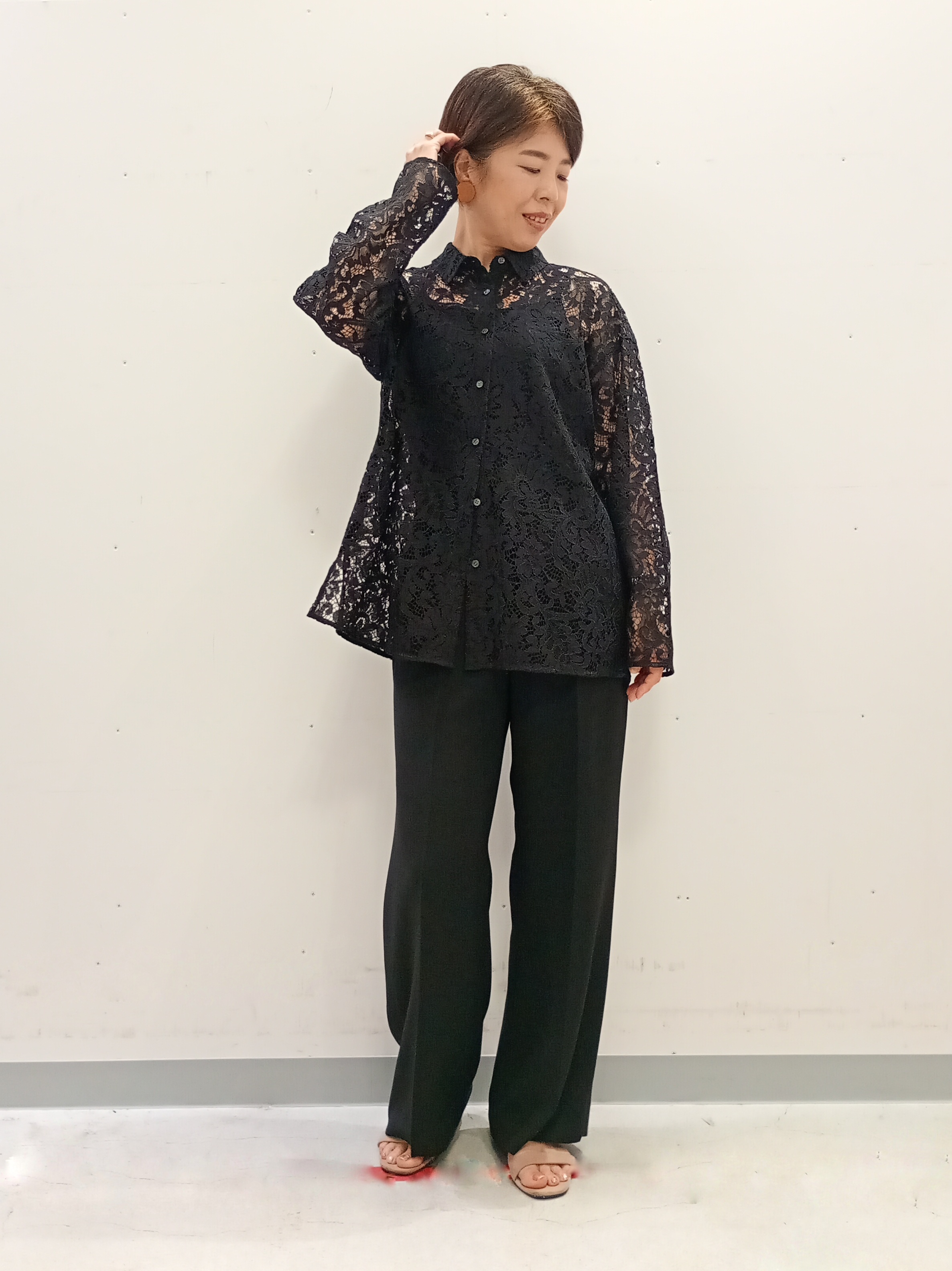 Kさんの「INDIVI｜【洗える／トレンド】大人レースシャツ」を使ったコーディネート