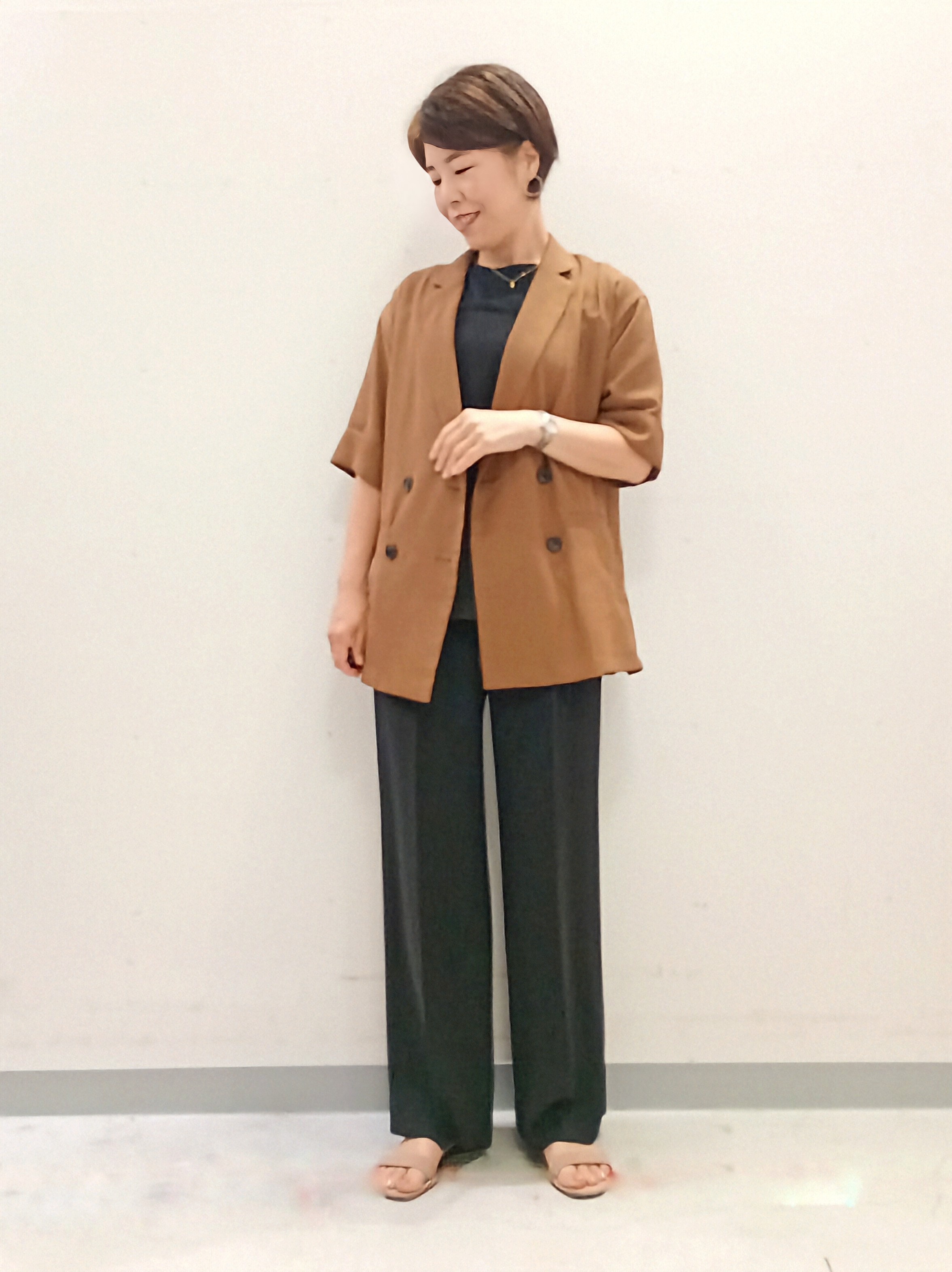 Kさんの「INDIVI｜【洗える／メッシュ素材／SETUP可能】半袖シアージャケット」を使ったコーディネート