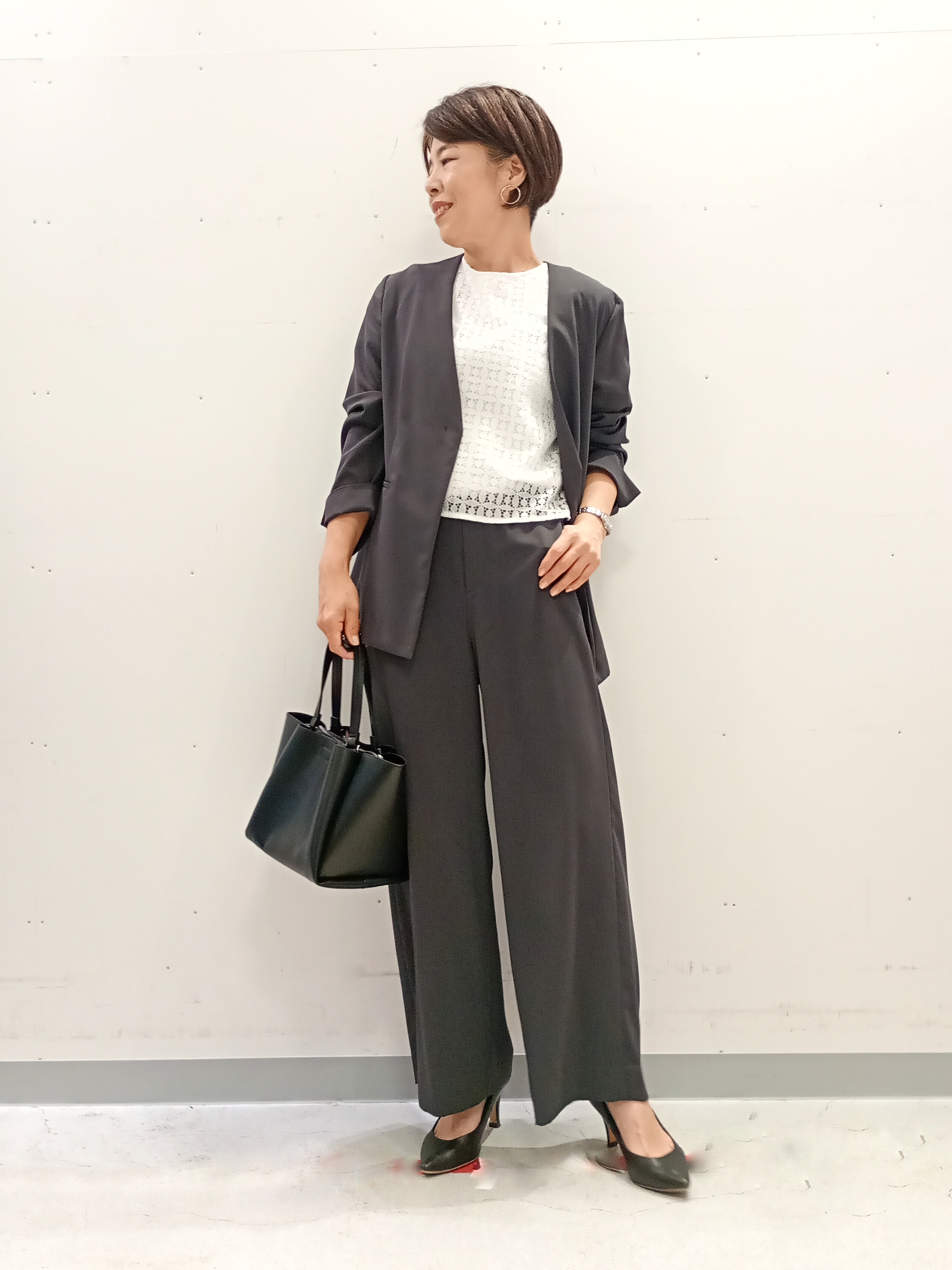 Kさんの「INDIVI｜【洗える】レイヤード風レースコンビTシャツ」を使ったコーディネート