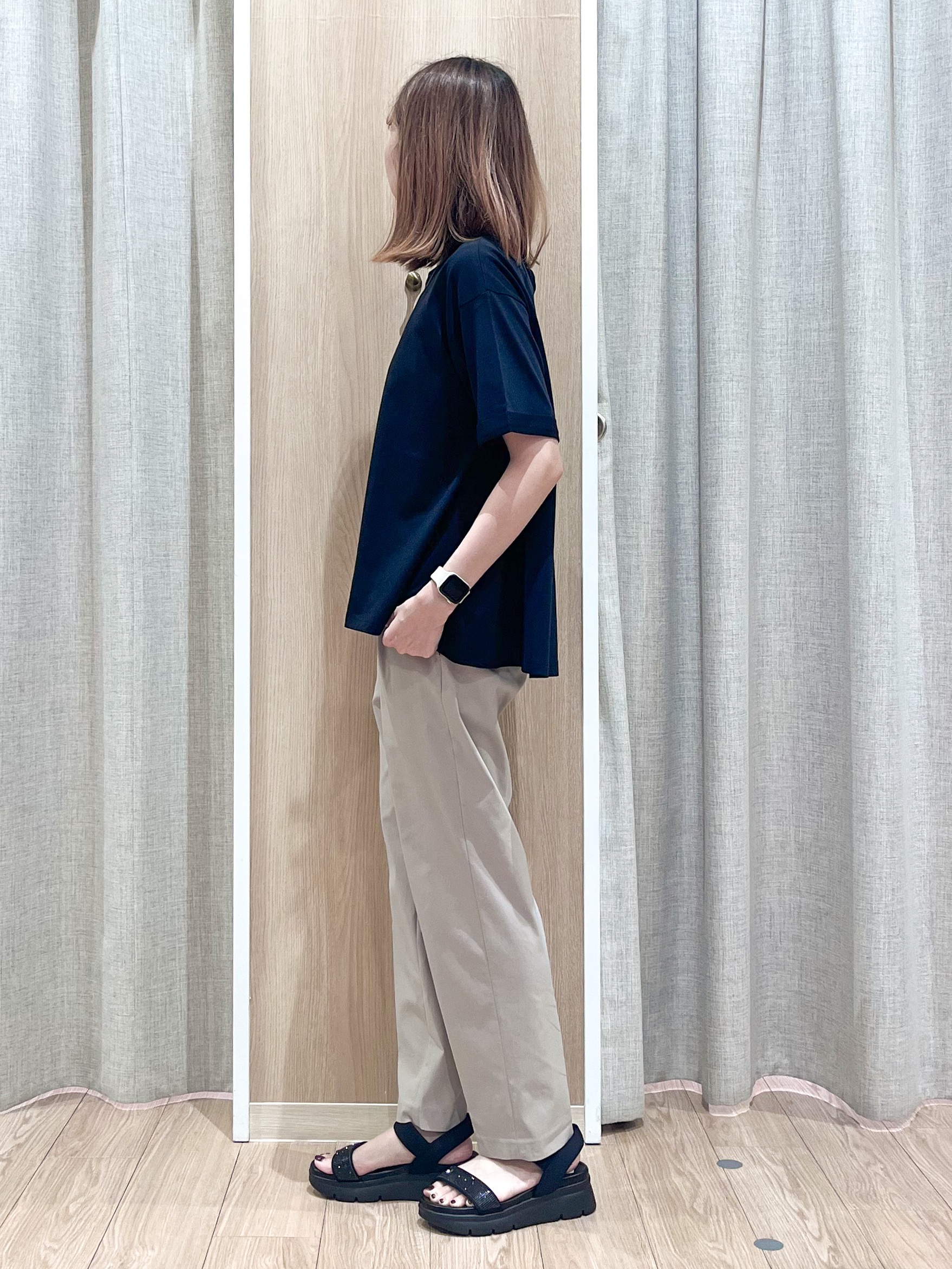 みーちゃんさんの「grove｜【遮熱／吸水速乾／接触冷感／UVカット】フレアシルエットTシャツ」を使ったコーディネート