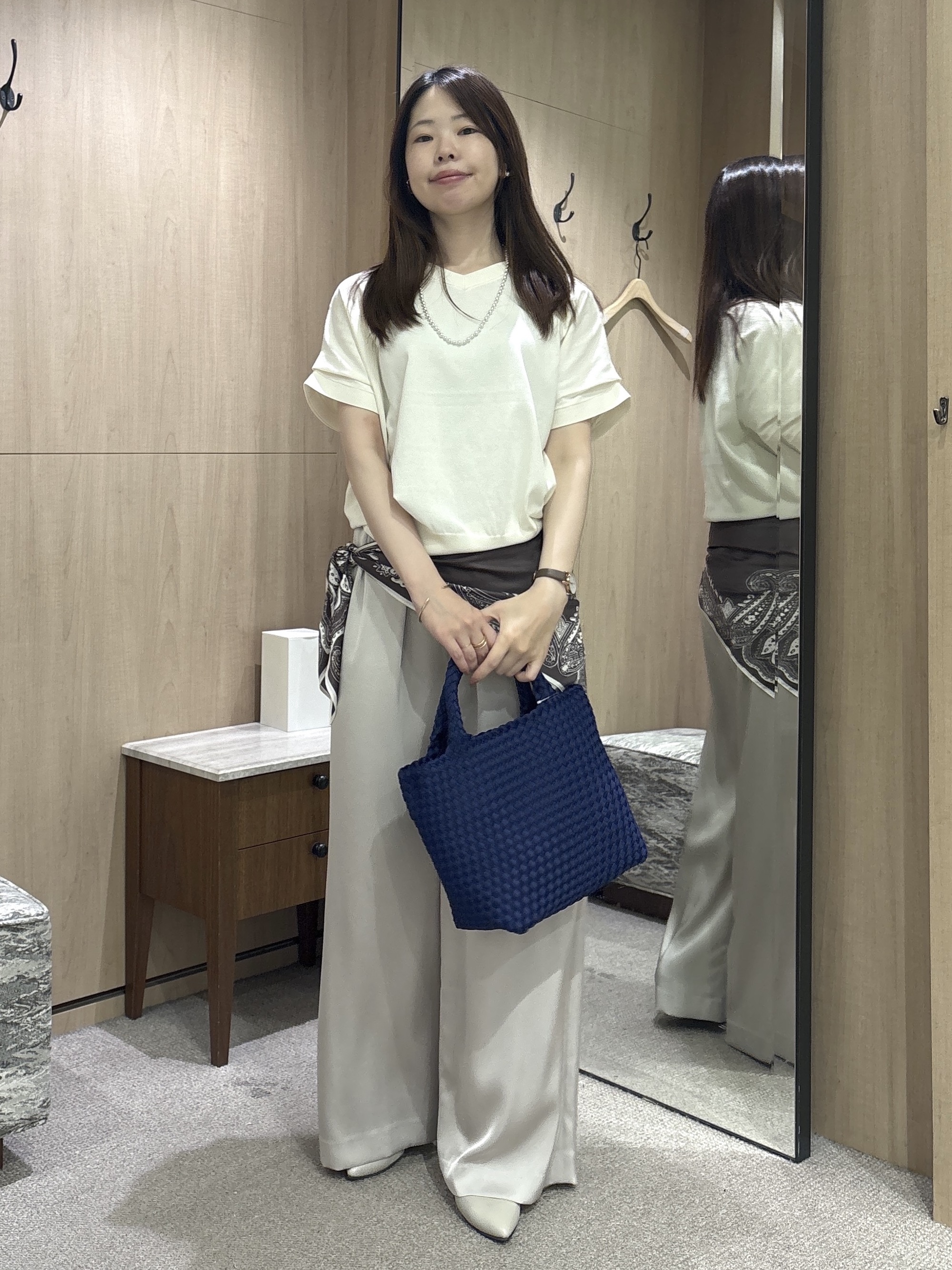 asamiさんの「UNTITLED｜【肌に張り付かない/前後2WAY】ドライタッチコットンプルオーバー」を使ったコーディネート