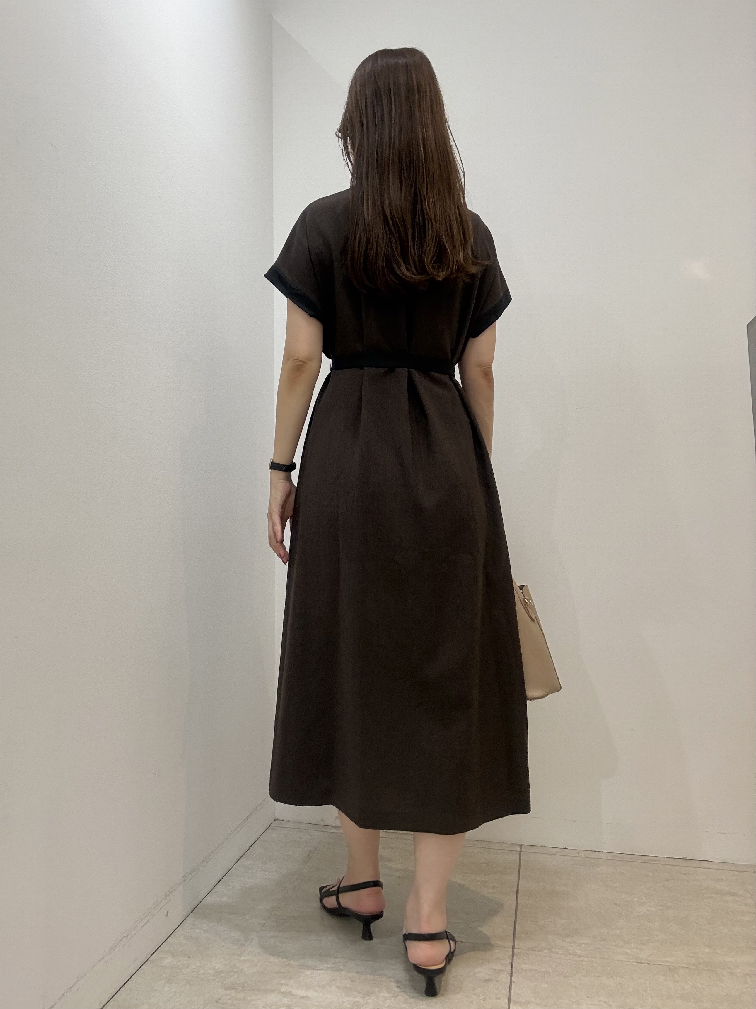 かなえさんの「UNTITLED｜【接触冷感/UVカット/イージーケア】配色ラインワンピース」を使ったコーディネート