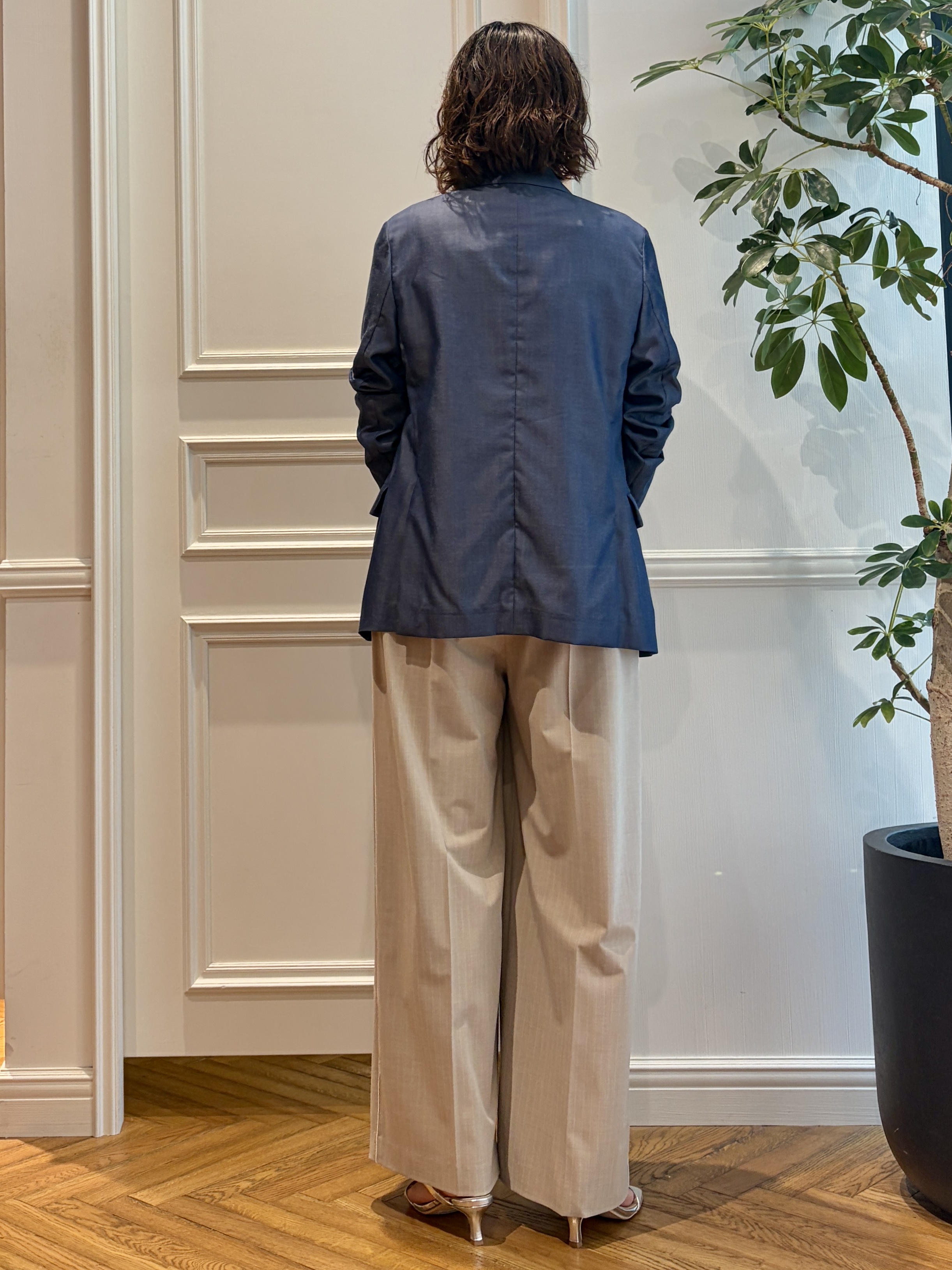 nakaoさんの「DRESSTERIOR｜【セットアップ可/ウォッシャブル】ストライプ2WAYストレッチ サイドラインパンツ」を使ったコーディネート