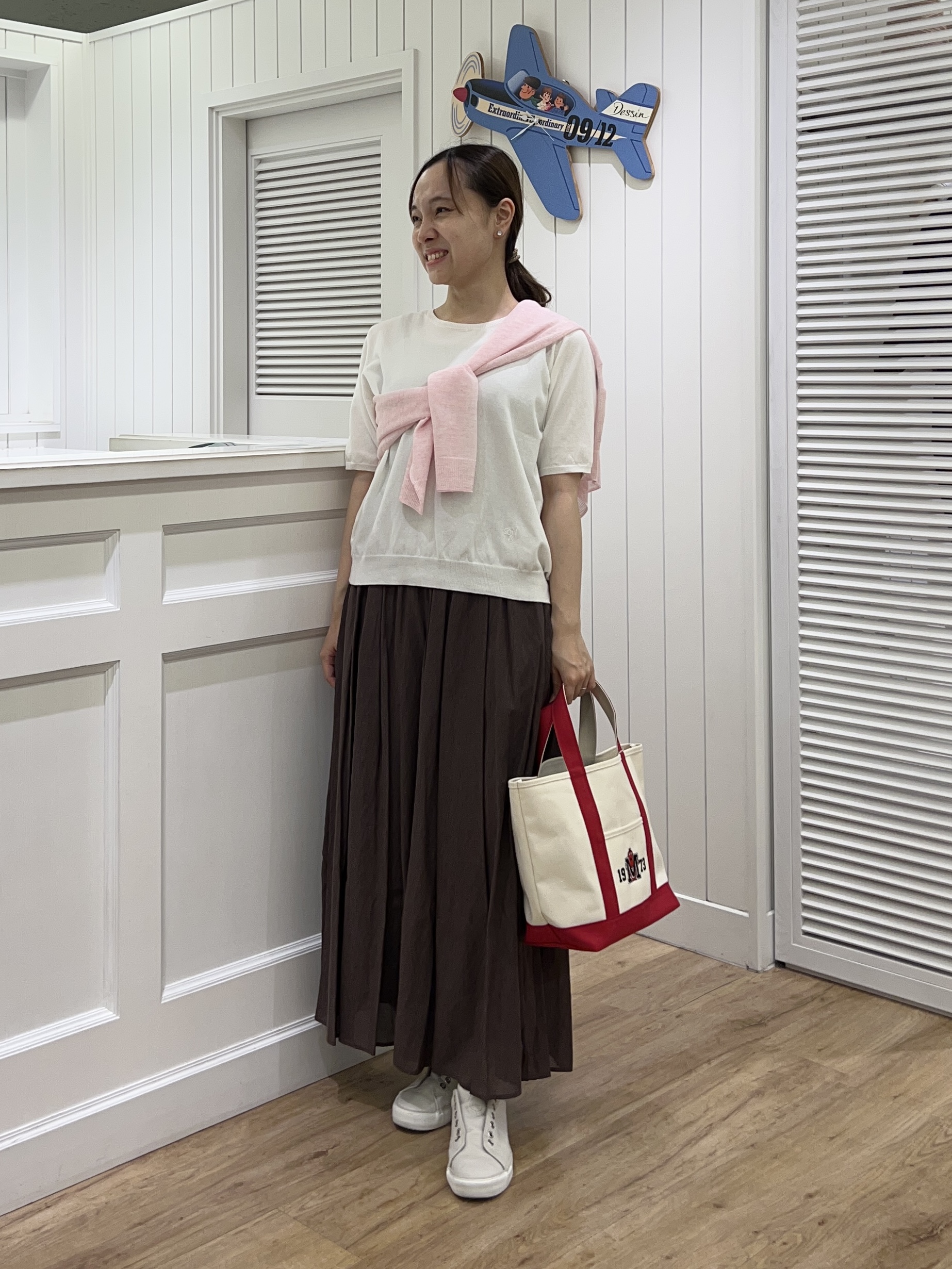 Ayakaさんの「Dessin｜【9色展開/接触冷感/UVカット】ドライタッチサマーニットT」を使ったコーディネート