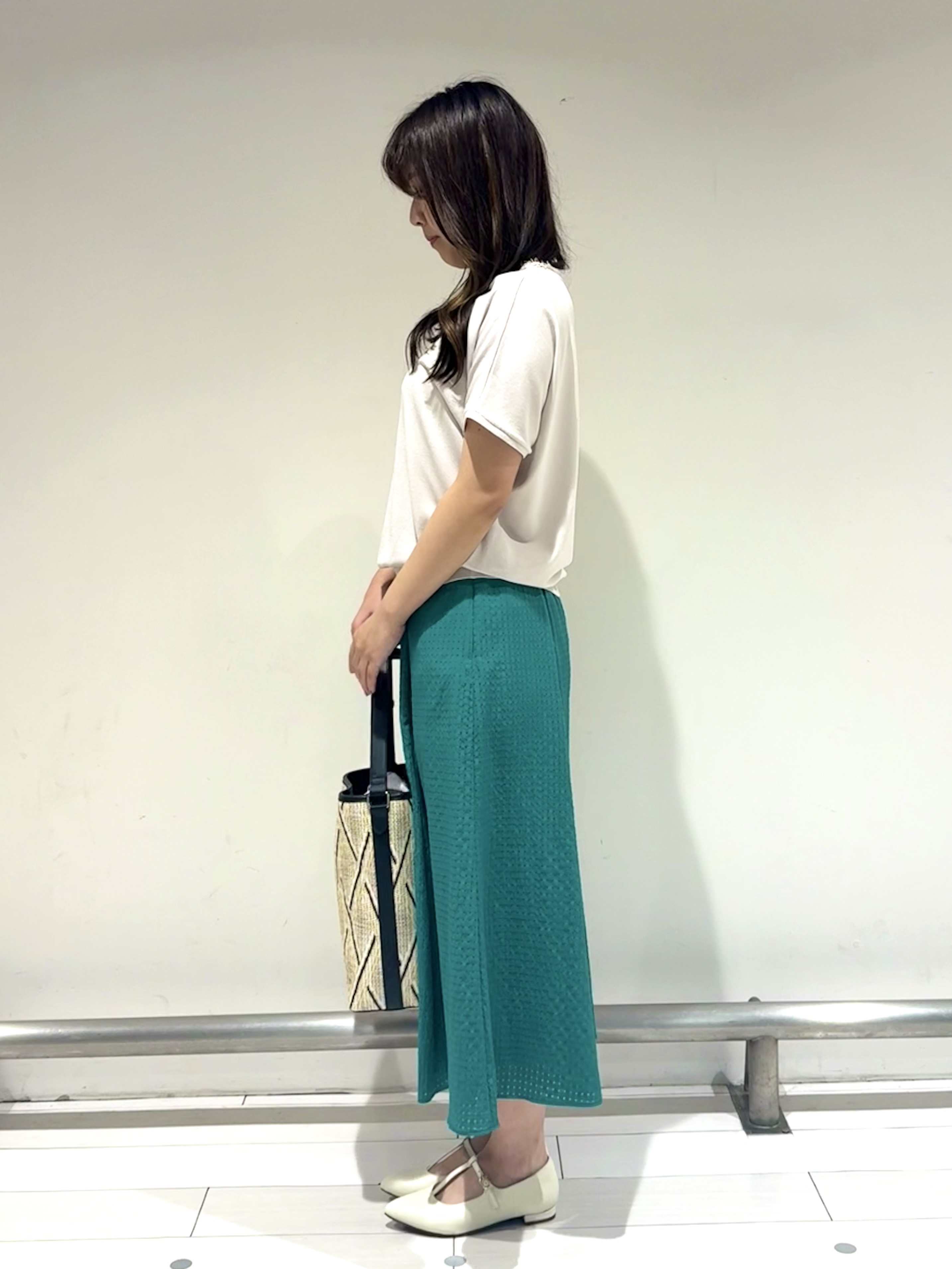 Azusaさんの「Reflect｜【二の腕カバー／手洗い可】ネックレース フレンチスリーブニット」を使ったコーディネート
