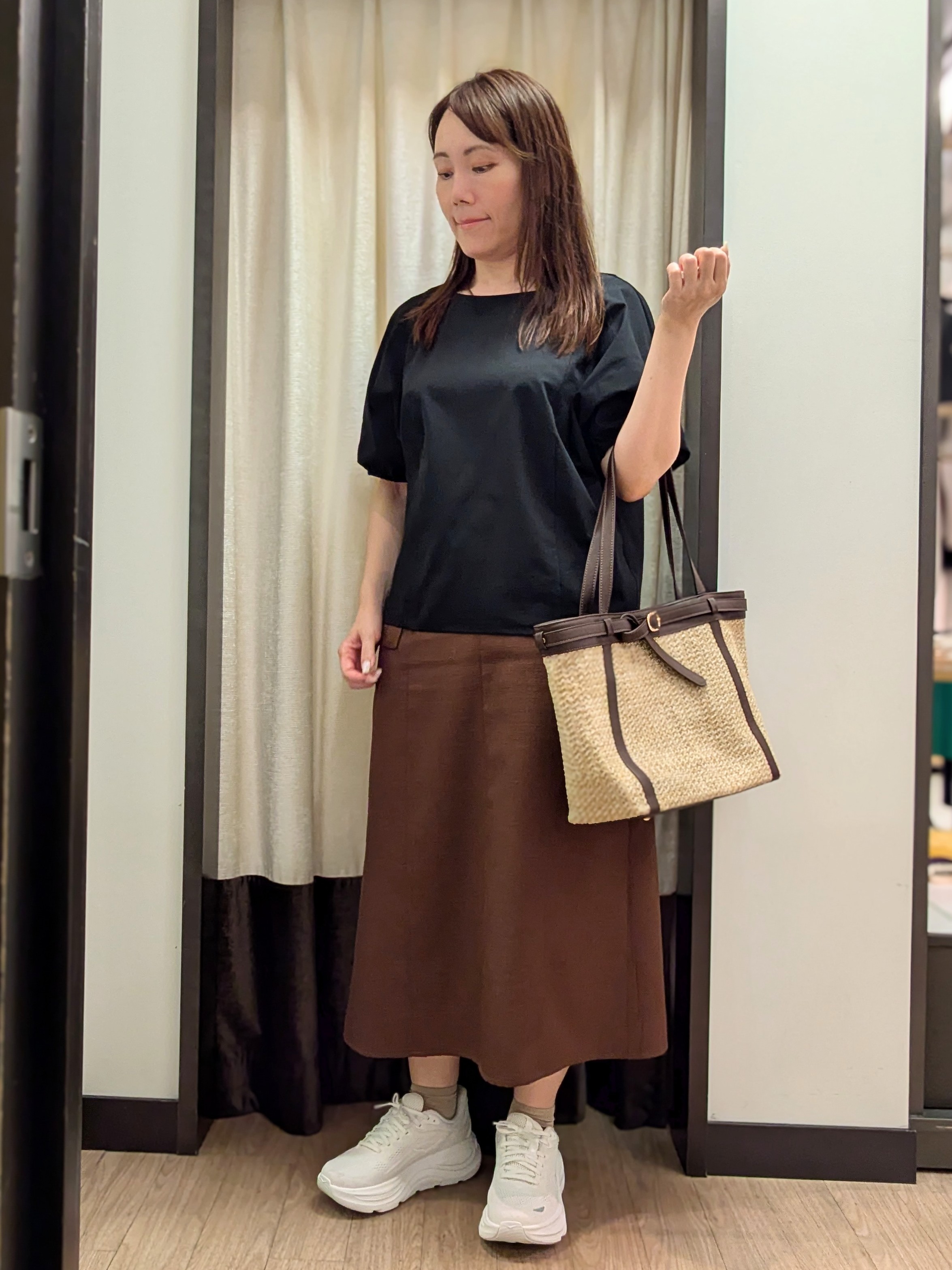 shimoさんの「Reflect｜【UVカット／接触冷感／吸水速乾】ギャザースリーブカットソー」を使ったコーディネート