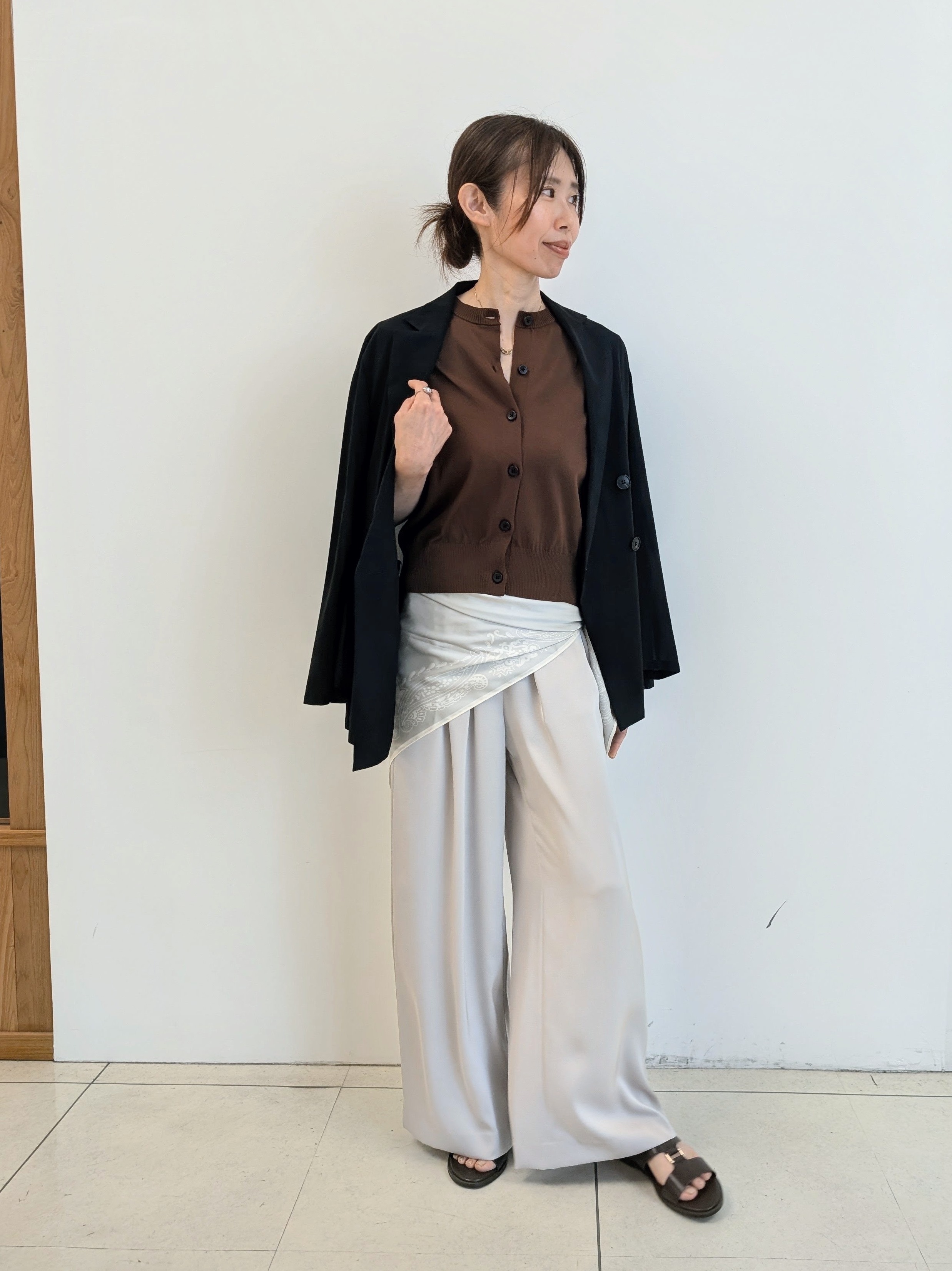 erikkoさんの「UNTITLED｜【セットアップ可/接触冷感/通気性】ドライシアーダブルジャケット」を使ったコーディネート