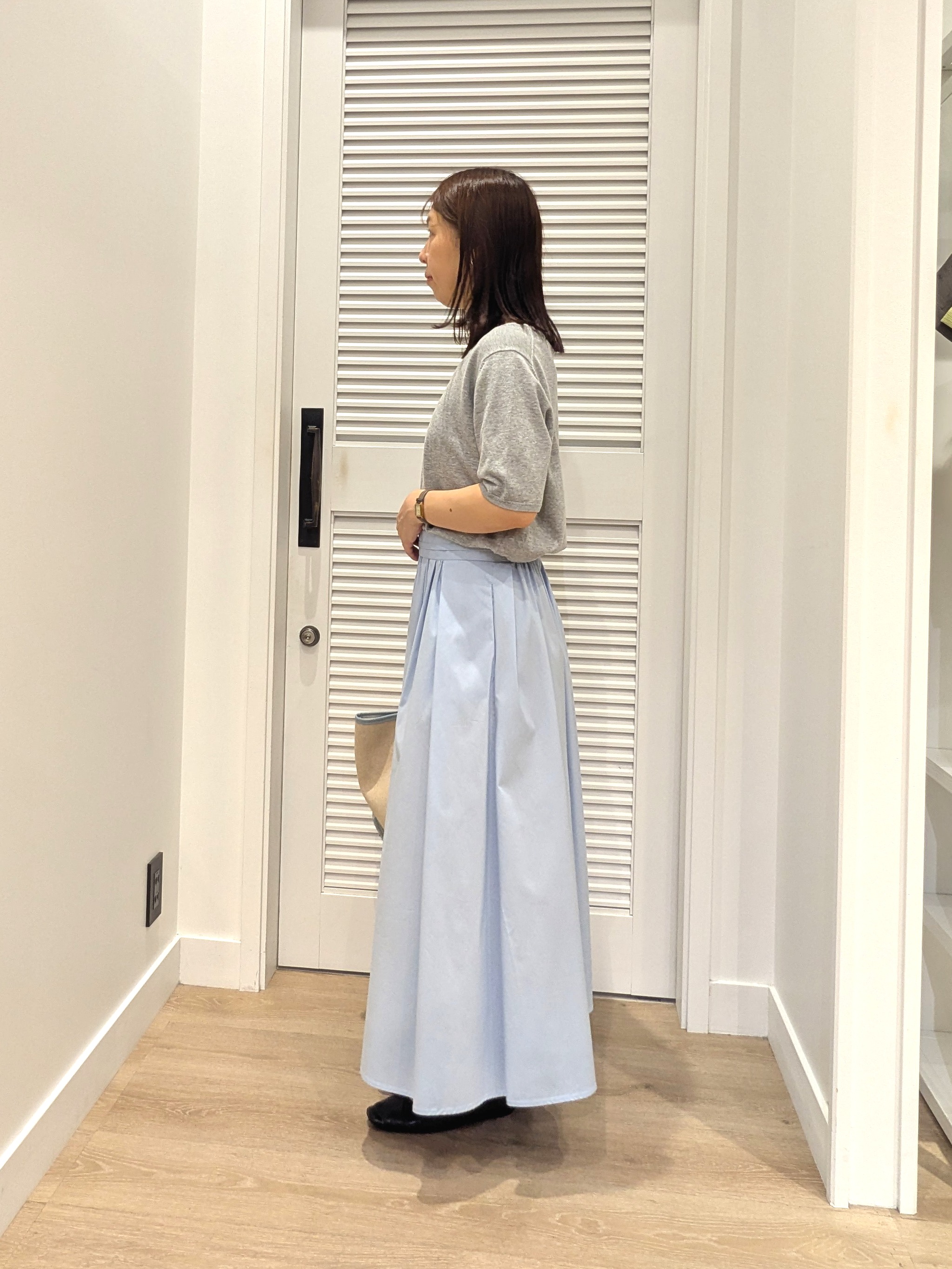 enさんの「Dessin｜【9色展開/接触冷感/UVカット】ドライタッチサマーニットT」を使ったコーディネート