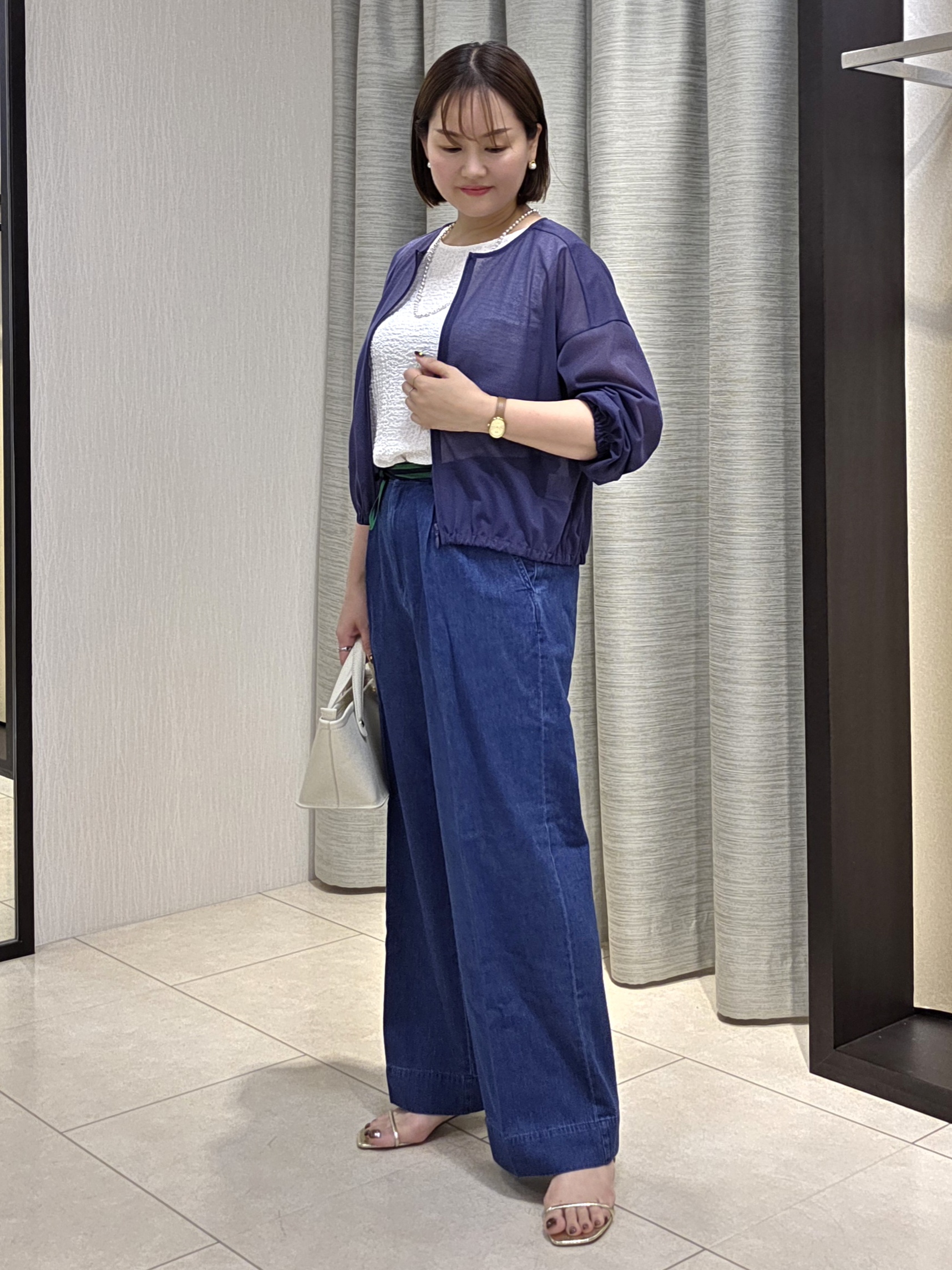 naokoさんの「UNTITLED｜トリコットシアーブラウス」を使ったコーディネート