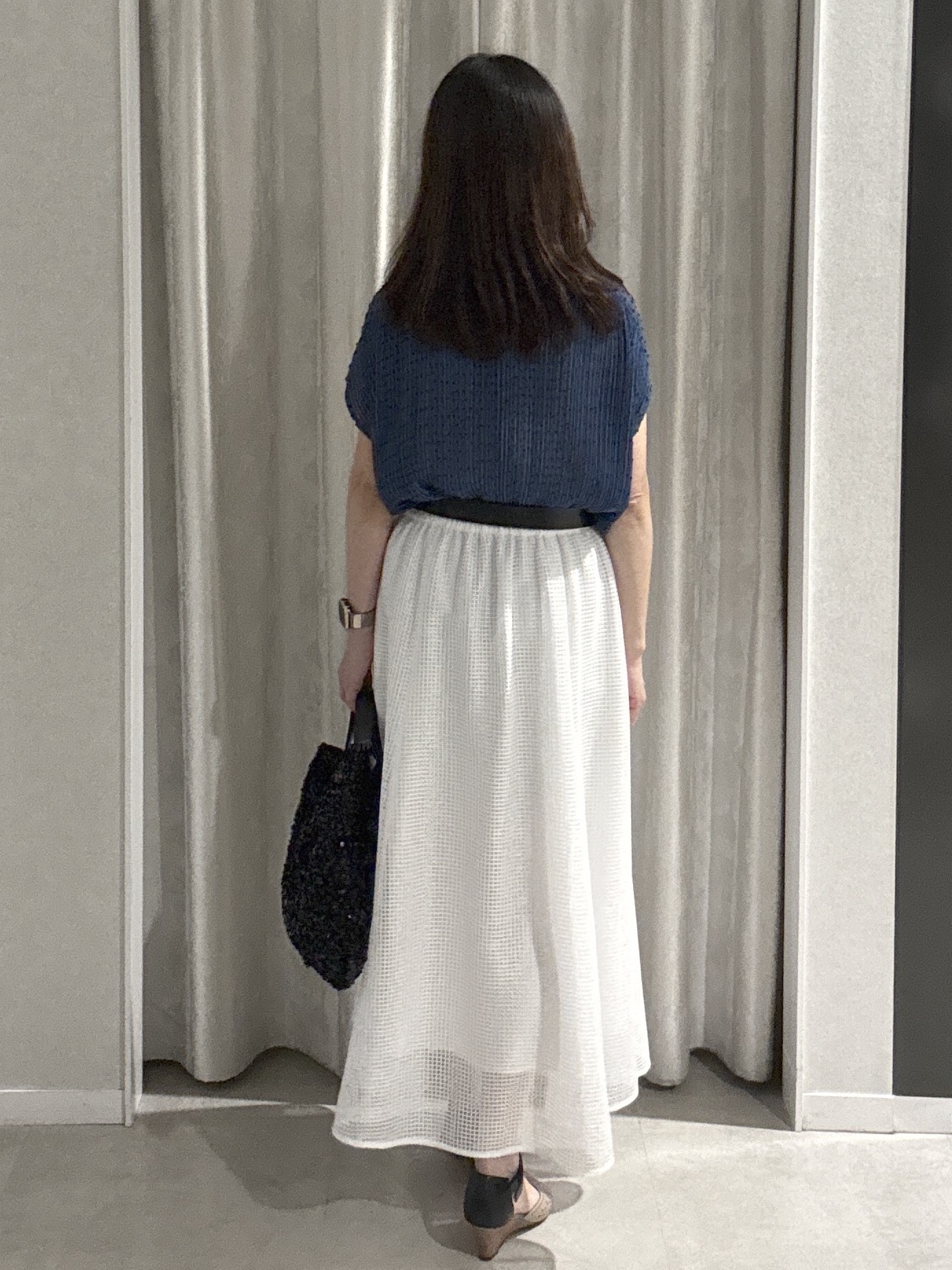makiさんの「UNTITLED｜【1枚で着映える】ドットジャガードブラウス」を使ったコーディネート