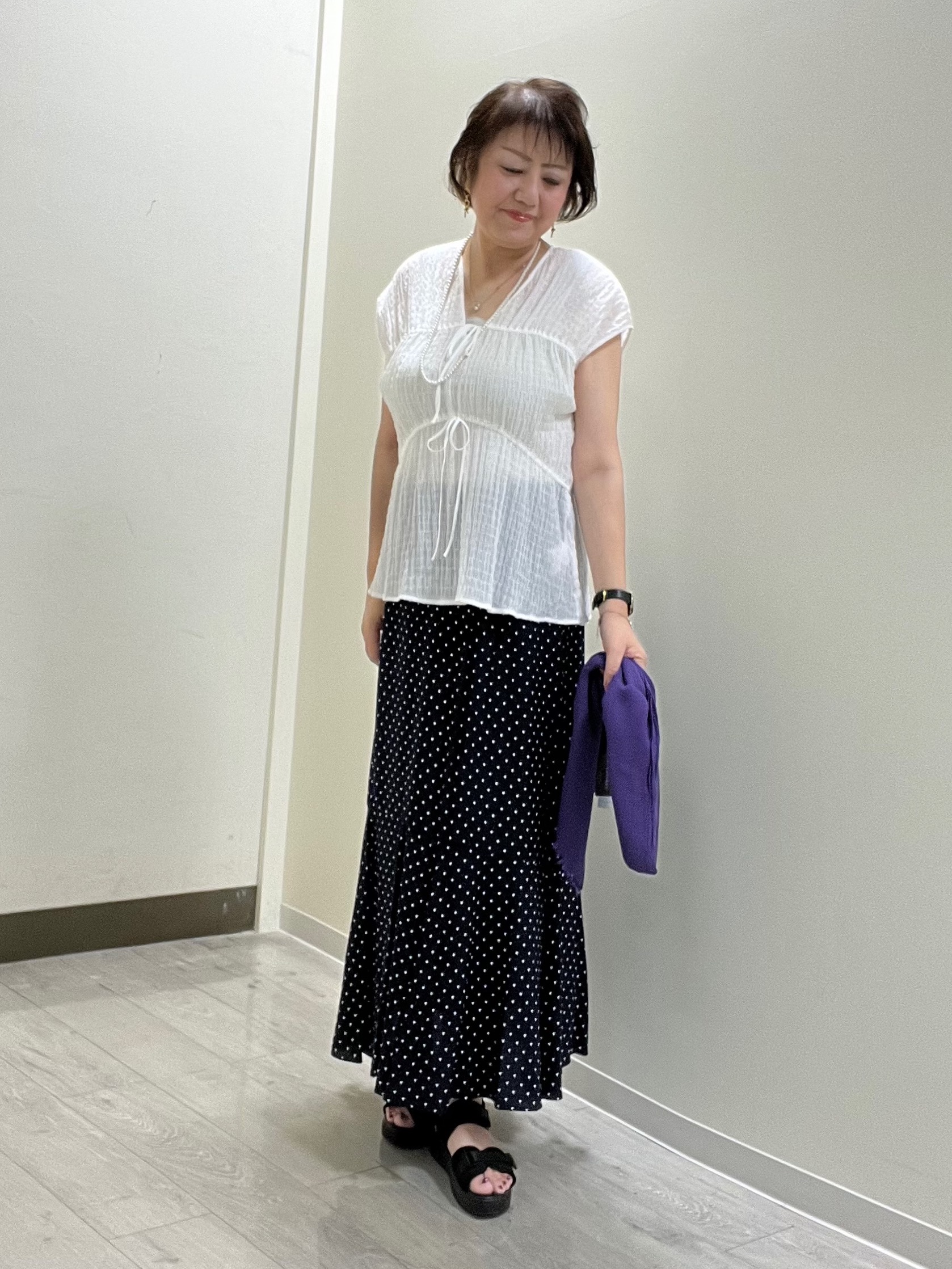 mariさんの「Reflect｜【セットアップ可】ティアードデザインブブラウス」を使ったコーディネート