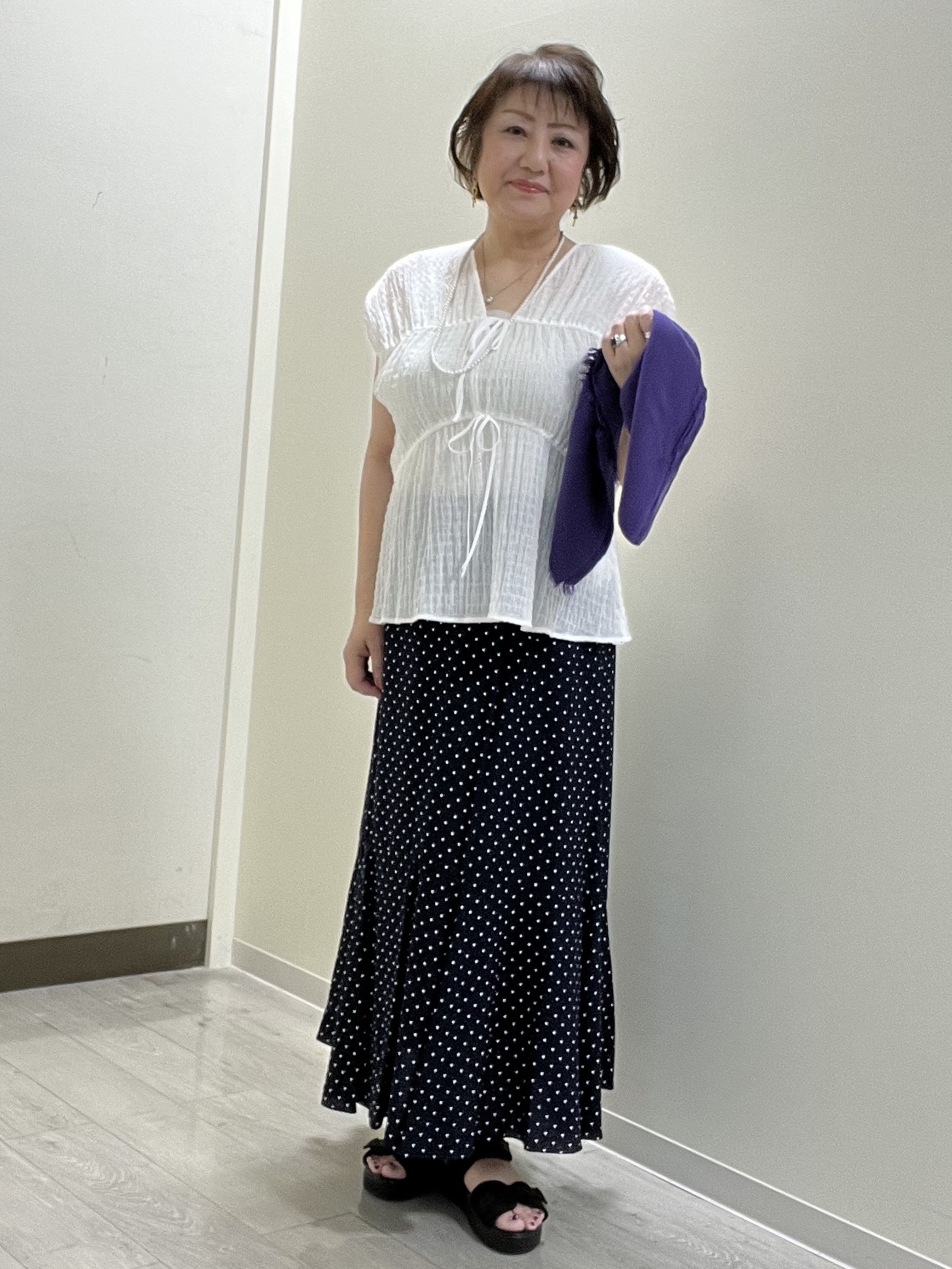 mariさんの「Reflect｜【セットアップ可】ティアードデザインブブラウス」を使ったコーディネート