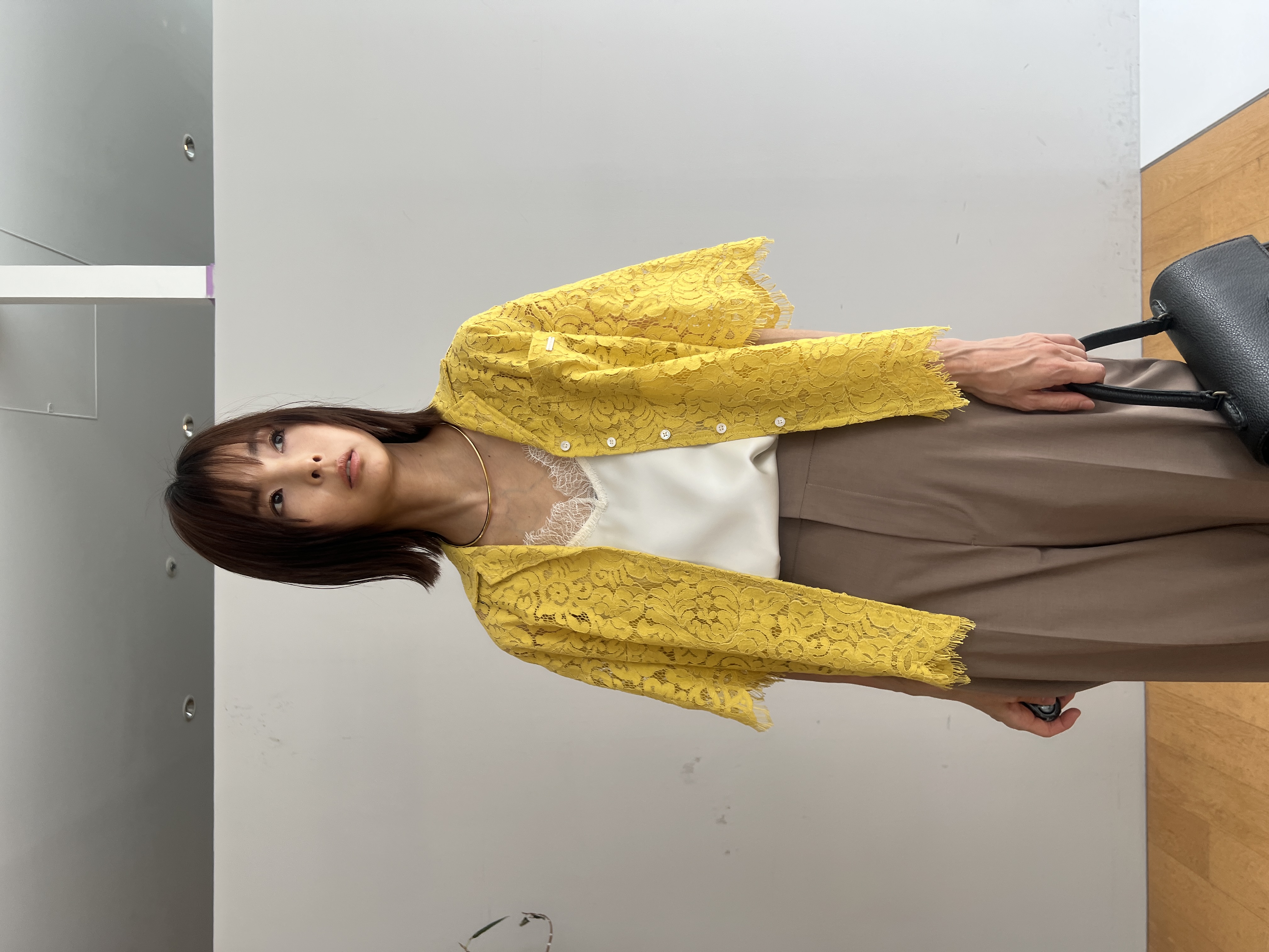 misaさんの「DRESSTERIOR｜【ウォッシャブル/羽織りにも便利】シアーコードレースブラウス」を使ったコーディネート