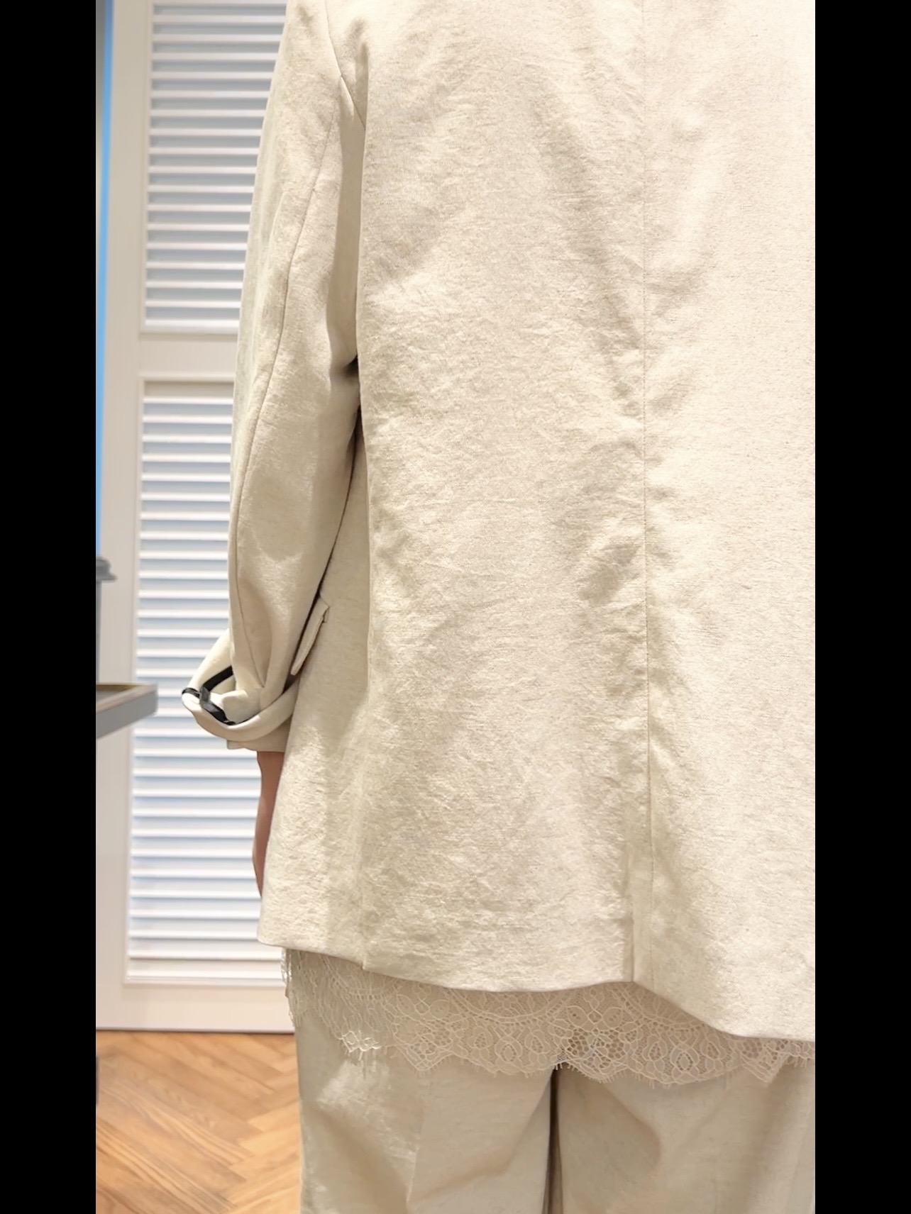 OCHIAIさんの「DRESSTERIOR｜【セットアップ可/吸水速乾/ウォッシャブル】リネンブレンドオックスダブルジャケット」を使ったコーディネート