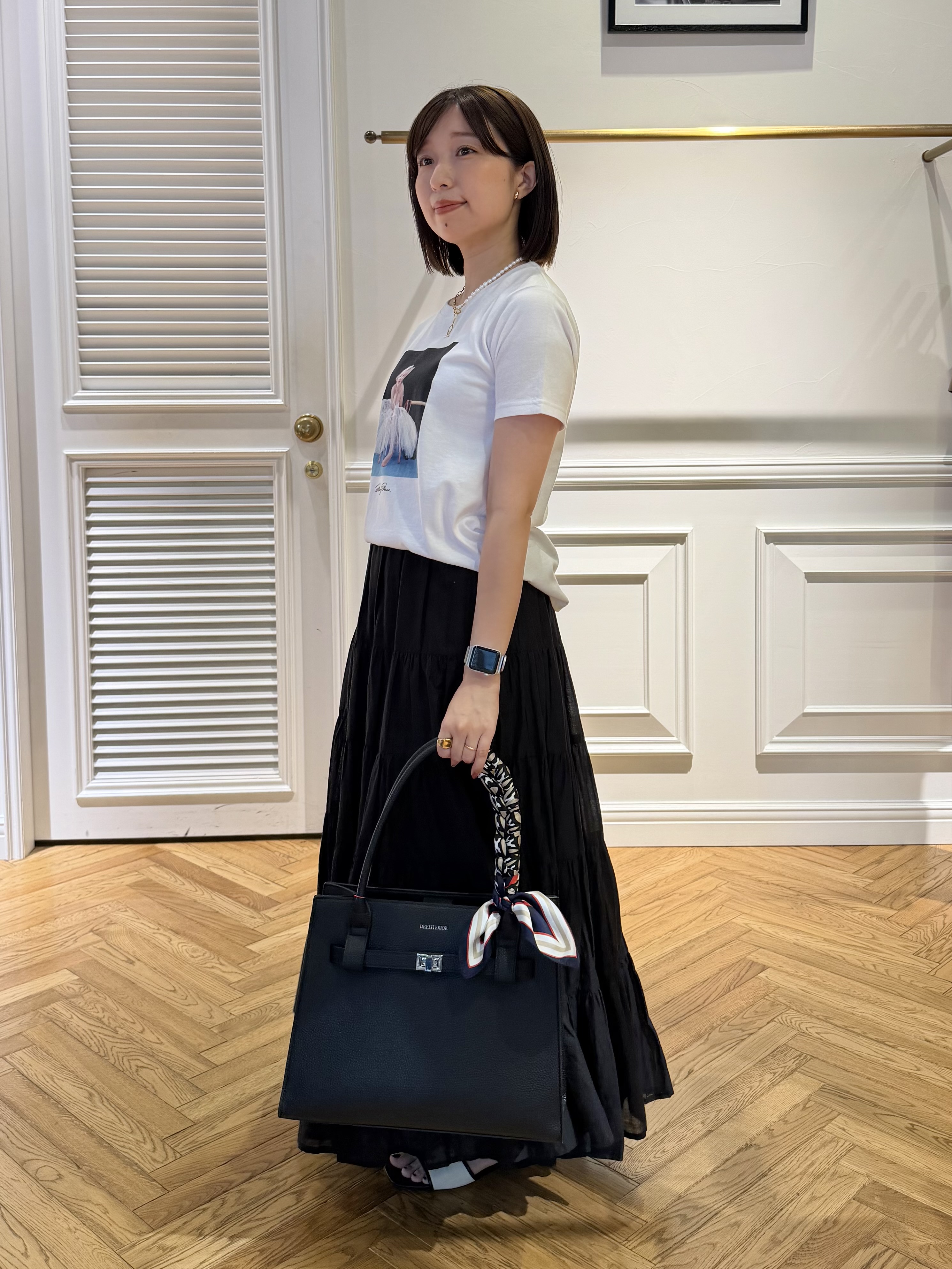 つじ まこさんの「DRESSTERIOR｜【別注】マリリンモンロー/カラープリントTシャツ」を使ったコーディネート