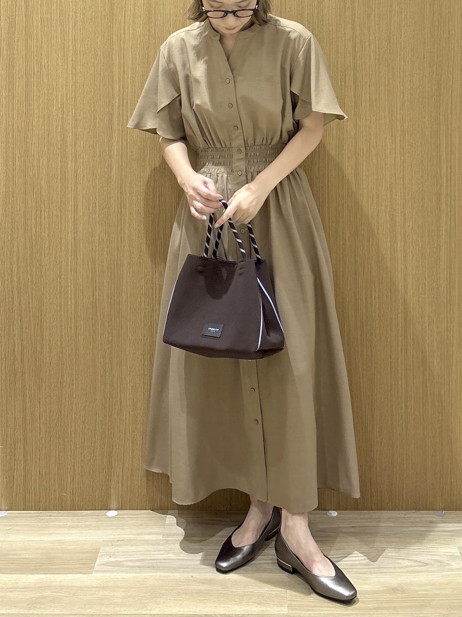 たけねぇさんの「OPAQUE.CLIP｜スキッパーシャツワンピース【洗濯機OK／イージーアイロン】」を使ったコーディネート