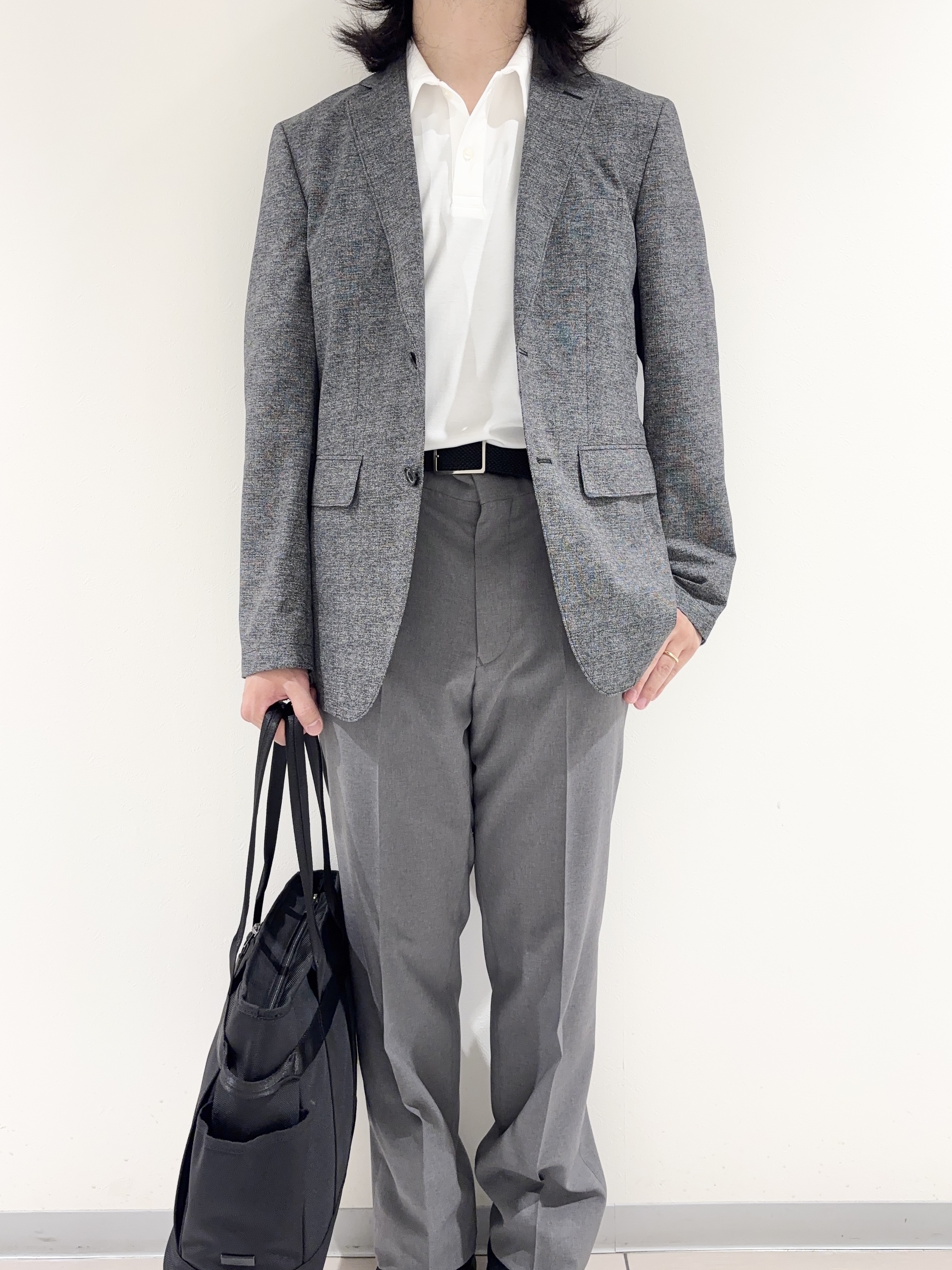 及川さんの「TAKEO KIKUCHI｜【抗菌防臭】COOL DOTS（R）ドビープリント ジャケット」を使ったコーディネート