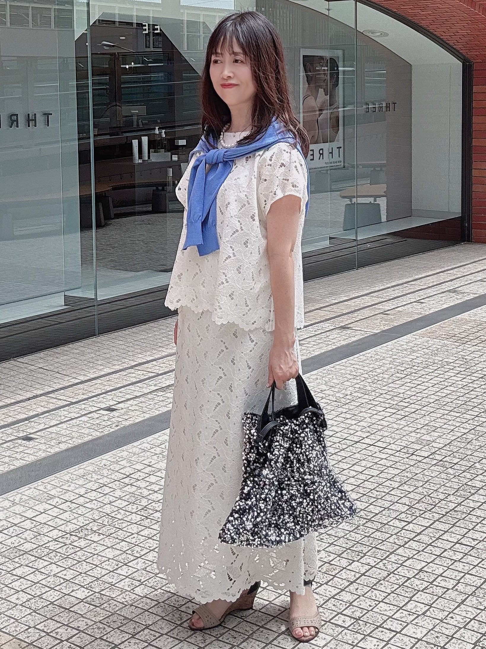 makiさんの「UNTITLED｜【9色展開/アンサンブル可】コットンクルーネックカーディガン」を使ったコーディネート