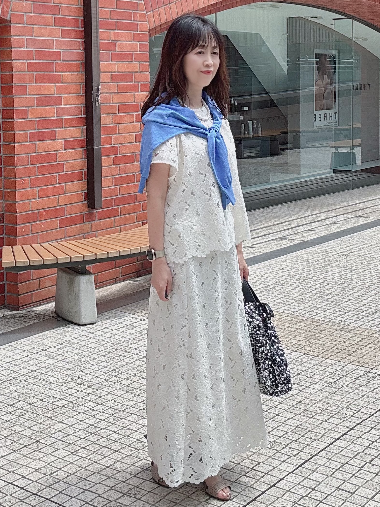 makiさんの「UNTITLED｜【9色展開/アンサンブル可】コットンクルーネックカーディガン」を使ったコーディネート