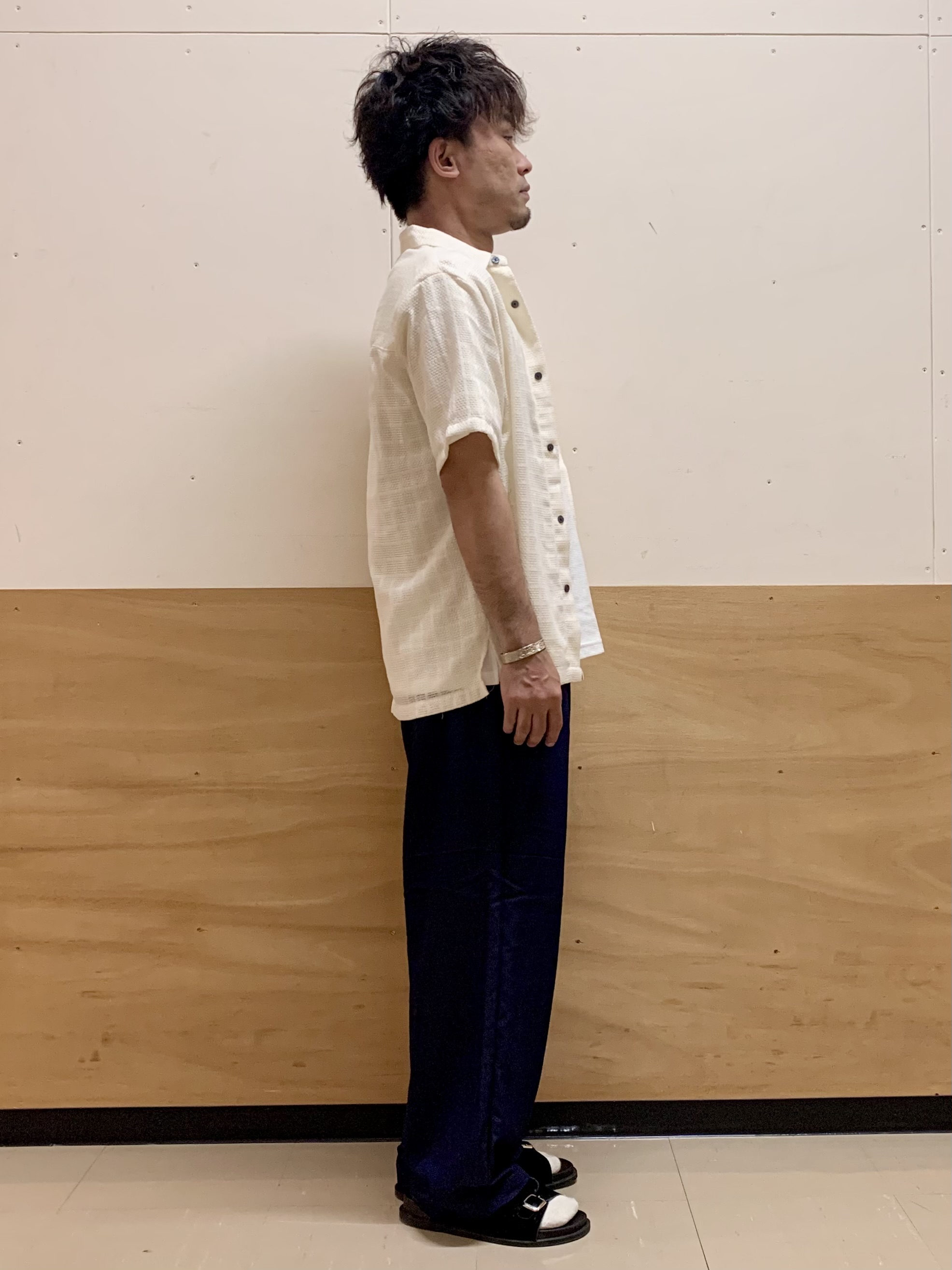 MATUさんの「THE SHOP TK｜格子柄メッシュ半袖シャツ」を使ったコーディネート