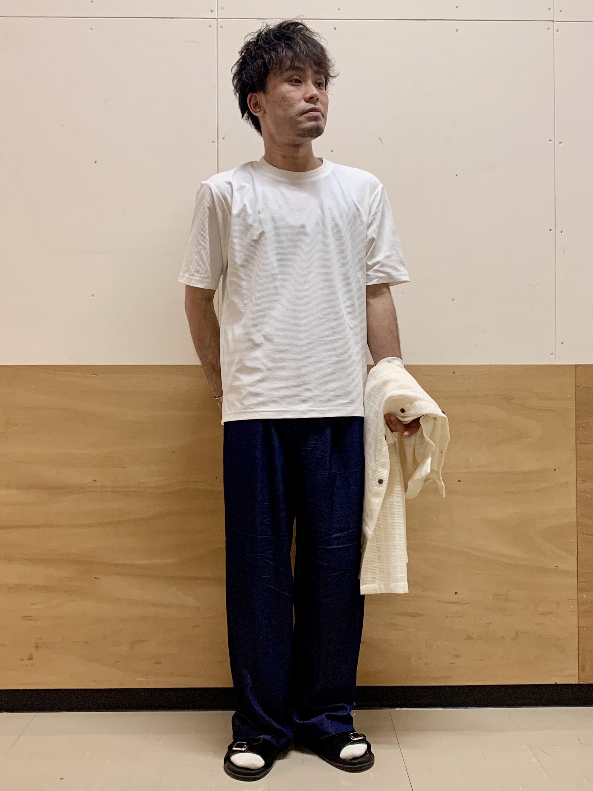 MATUさんの「THE SHOP TK｜格子柄メッシュ半袖シャツ」を使ったコーディネート