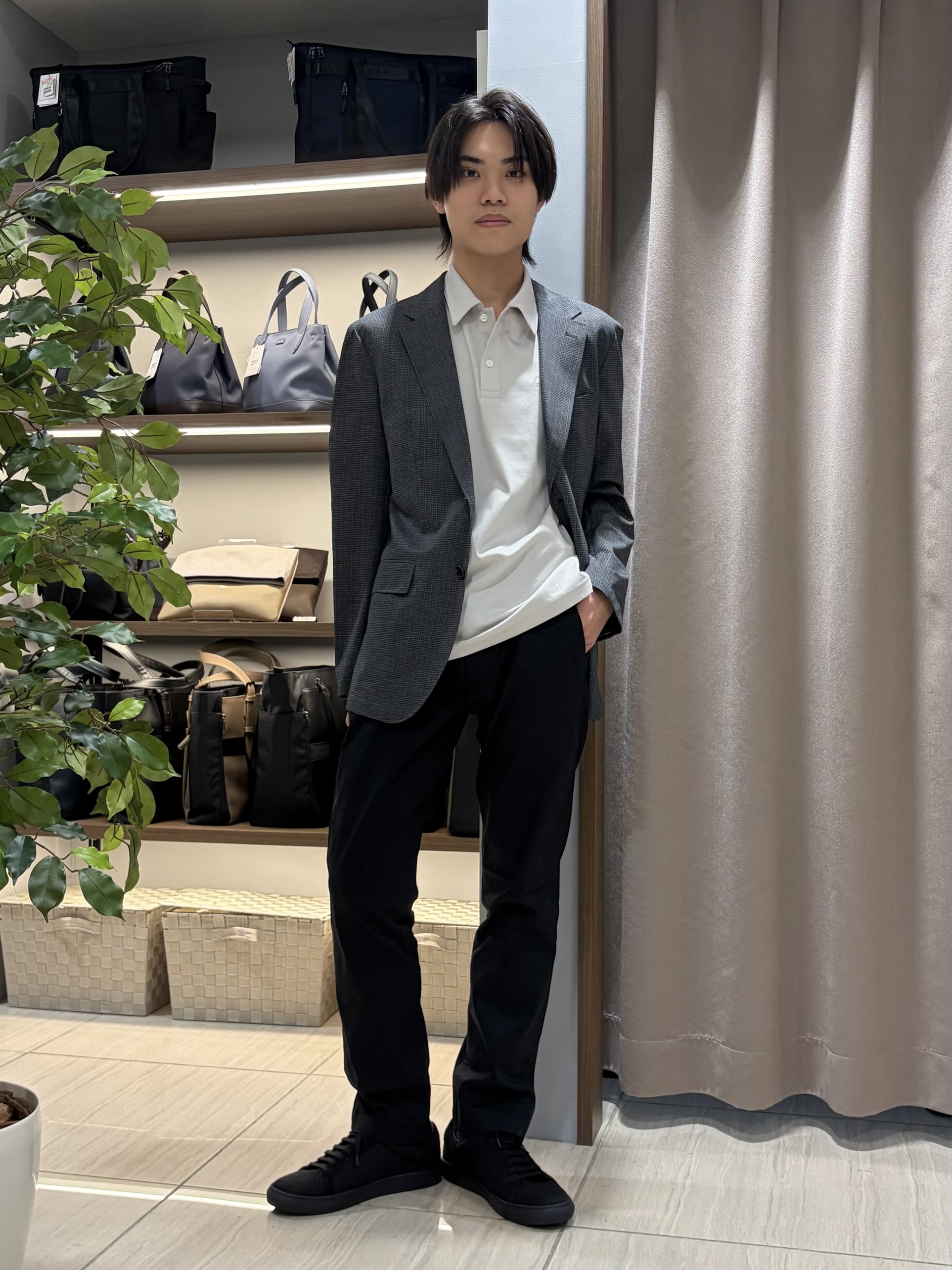 hiroさんの「TAKEO KIKUCHI｜【通気性】ジャージ千鳥柄 ジャケット」を使ったコーディネート