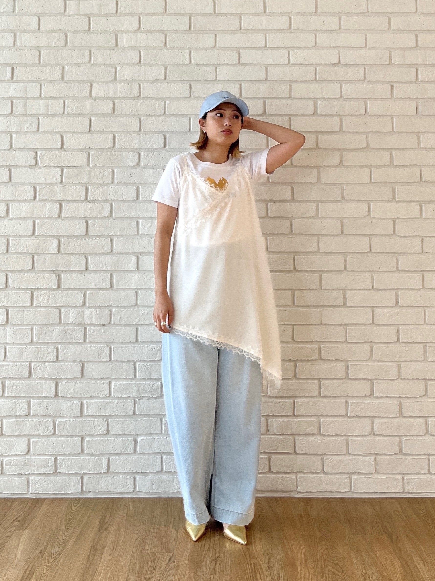 Harukaさんの「INDIVI｜チュニック丈レースキャミ」を使ったコーディネート