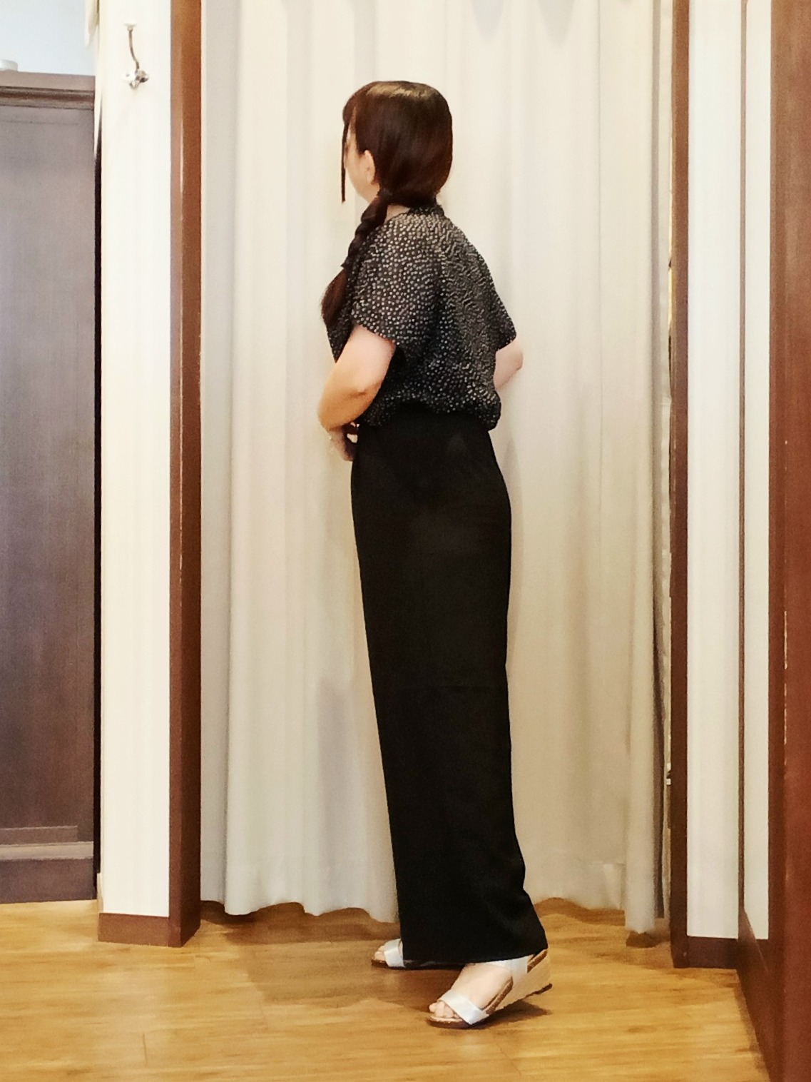 みーあさんの「SHOO･LA･RUE｜【ひんやり/体型カバー】冷房、UV対策で持ってて安心 さらさら五分袖ボレロカーディガン」を使ったコーディネート