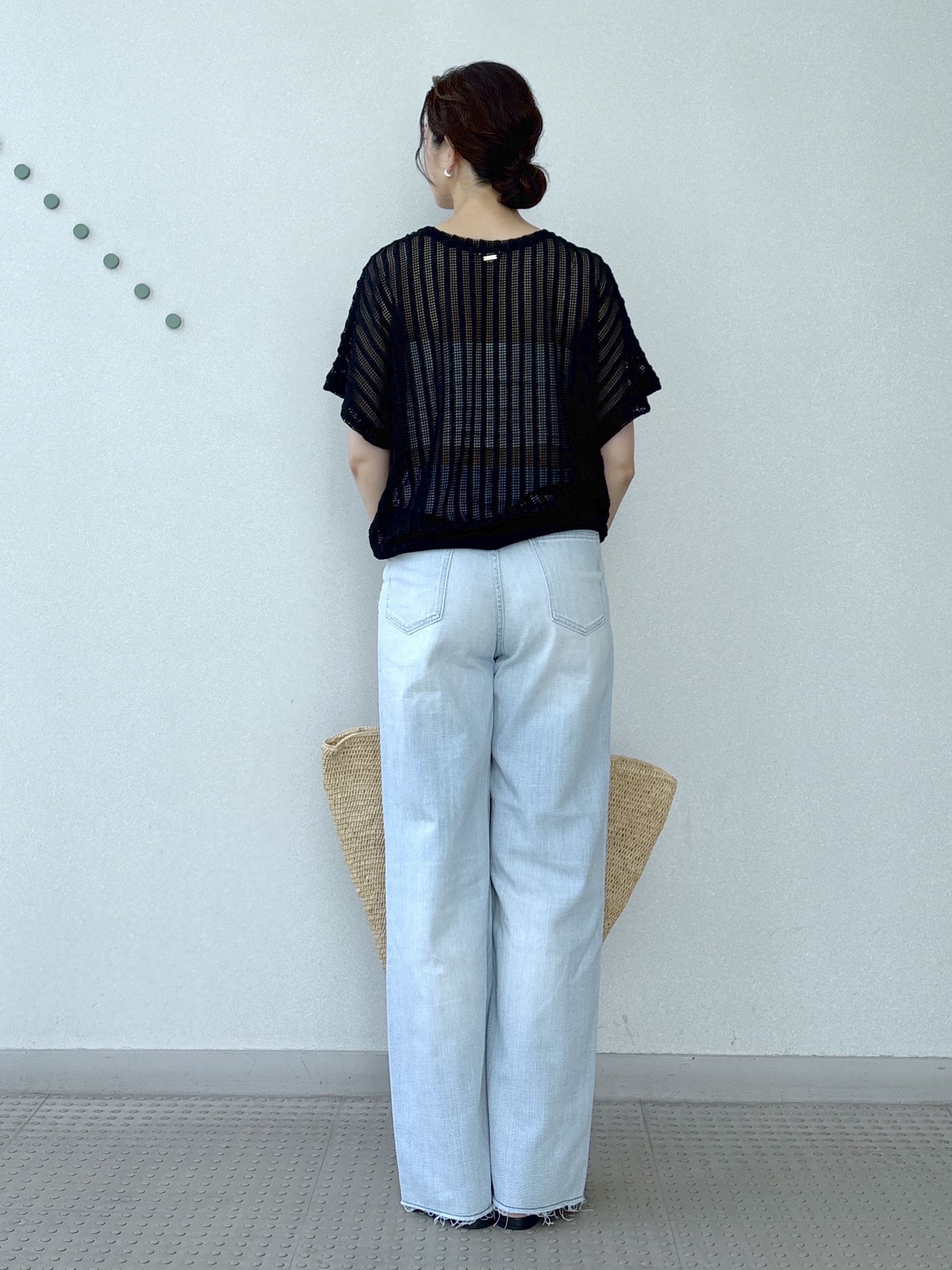 saitoさんの「DRESSTERIOR｜【体系カバー/日除け】ドルマンスリーブ シアーメッシュプルオーバー」を使ったコーディネート
