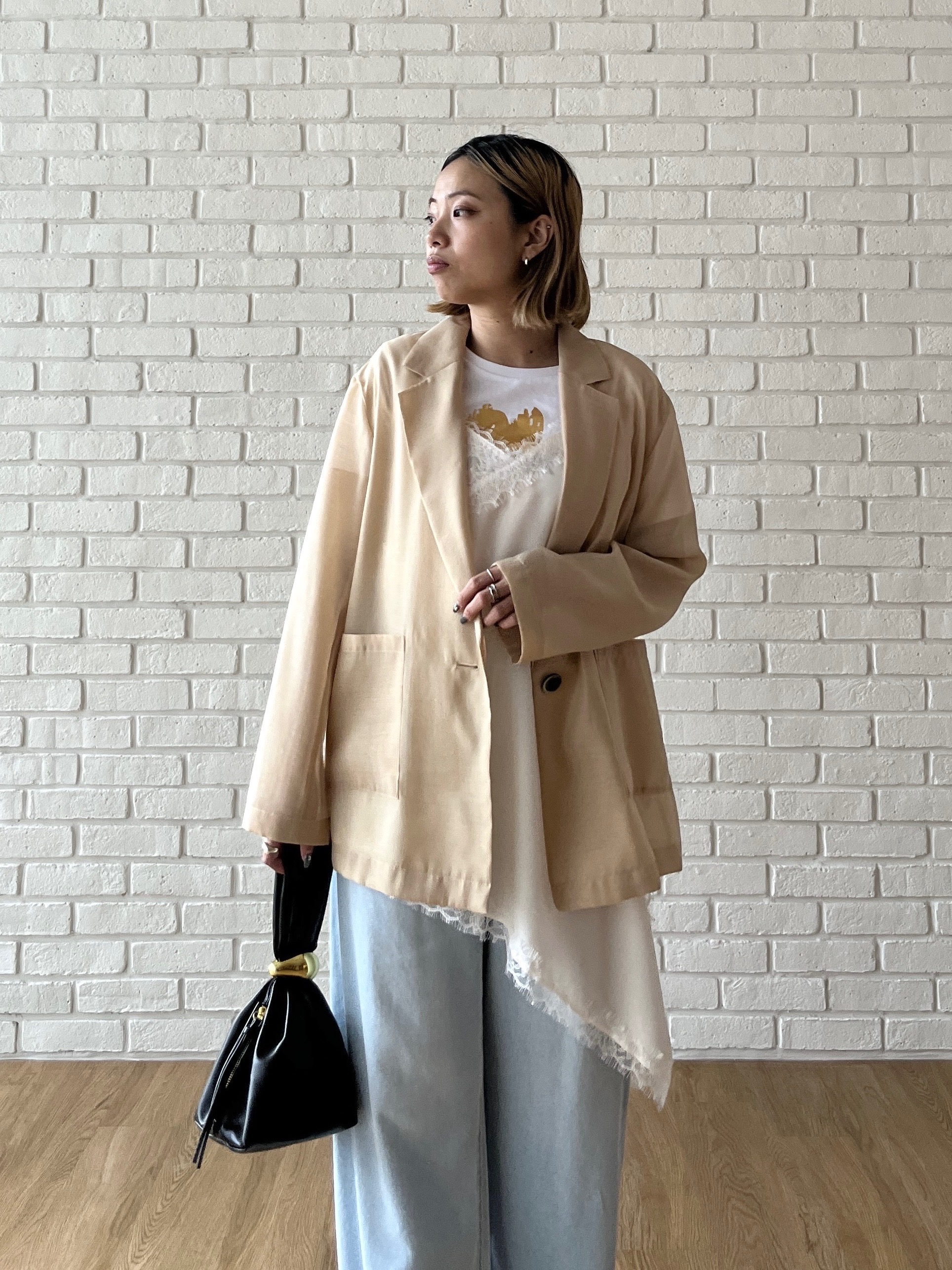 Harukaさんの「INDIVI｜【接触冷感/通気性】シアーシャツジャケット」を使ったコーディネート