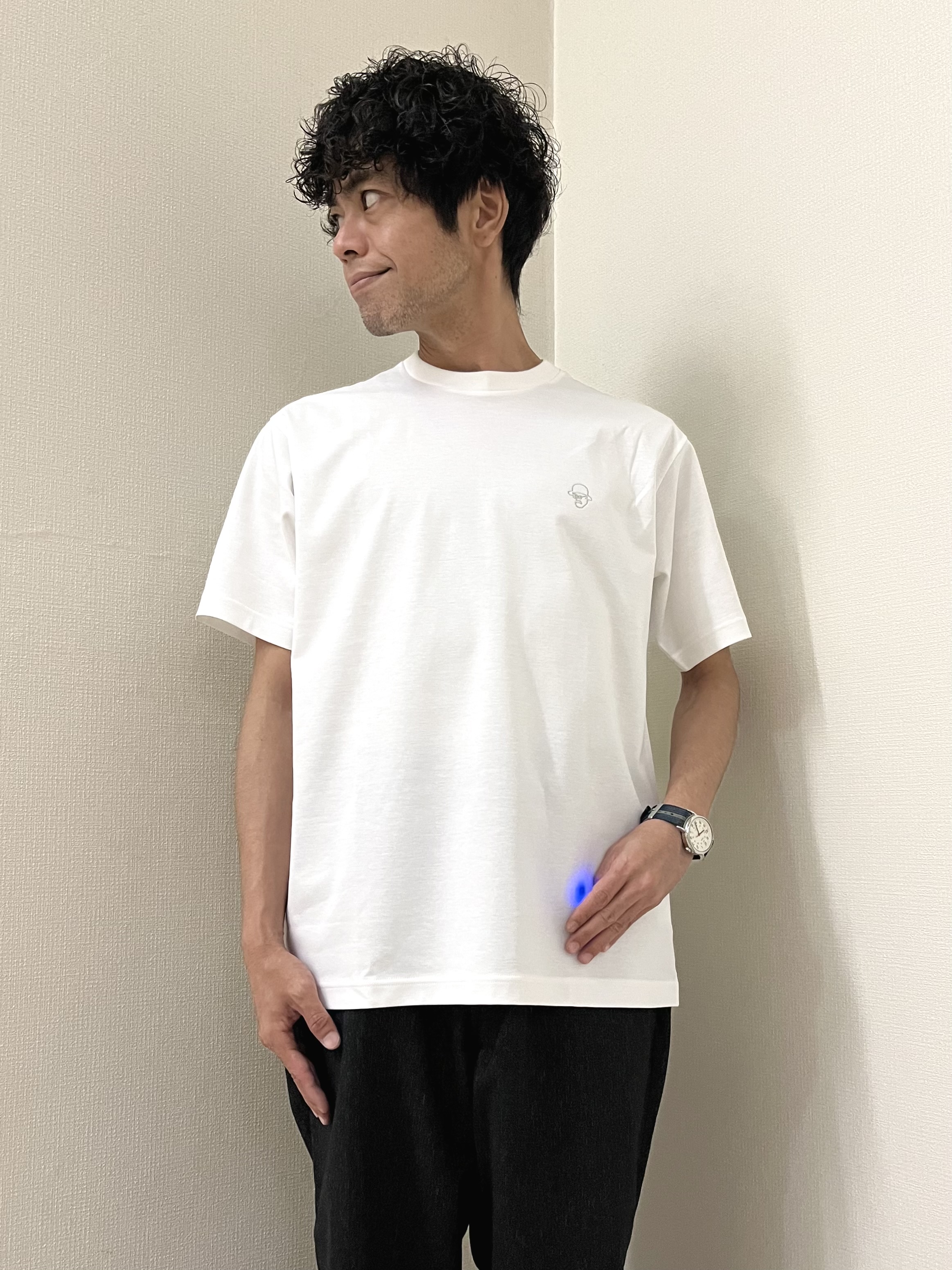 URAさんの「TAKEO KIKUCHI｜【吸汗速乾】タイル柄プリント 半袖シャツ」を使ったコーディネート