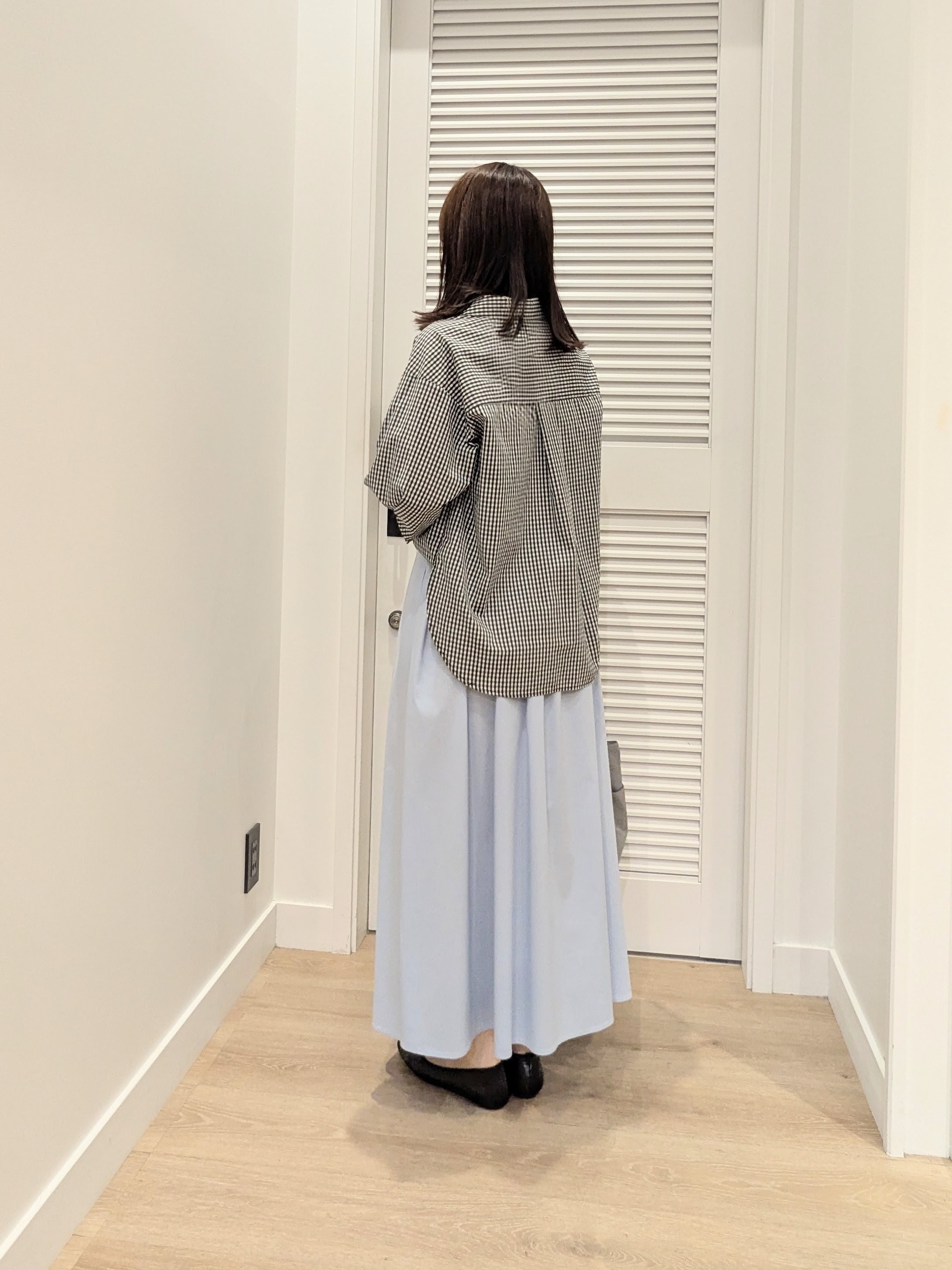 enさんの「Dessin｜レザー調スクエアトゥ  フラットパンプス」を使ったコーディネート