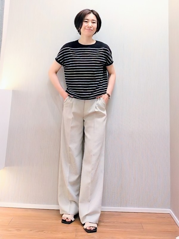 ミズタさんの「UNTITLED｜【9色展開/アンサンブル可/洗える】コットンベーシックニット」を使ったコーディネート