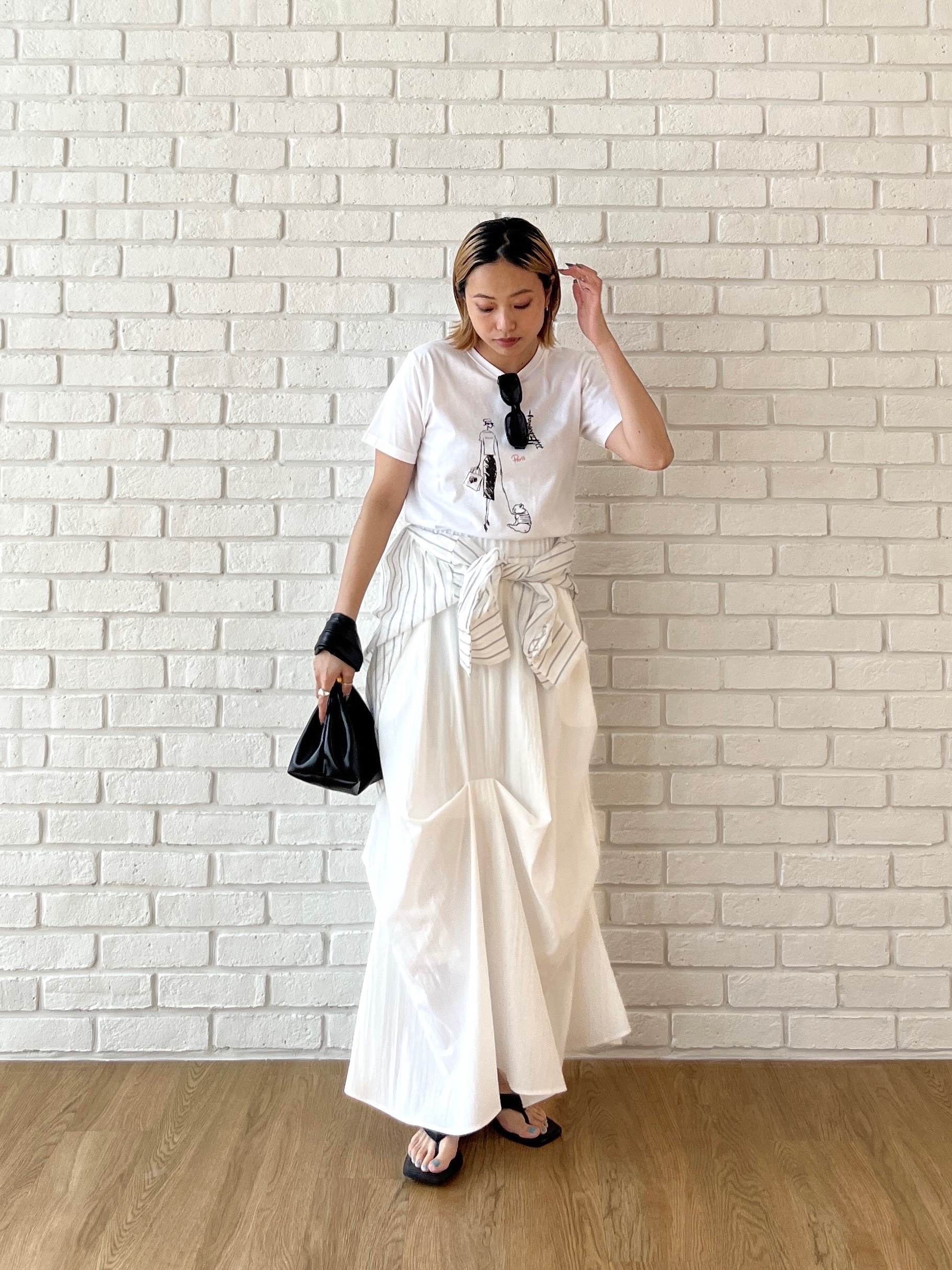 Harukaさんの「INDIVI｜フレンチブルTシャツ」を使ったコーディネート