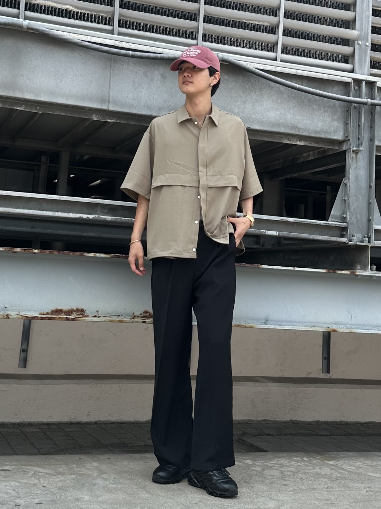 KOHEIさんの「tk.TAKEO KIKUCHI｜【牛革】スクエアバックルベルト」を使ったコーディネート